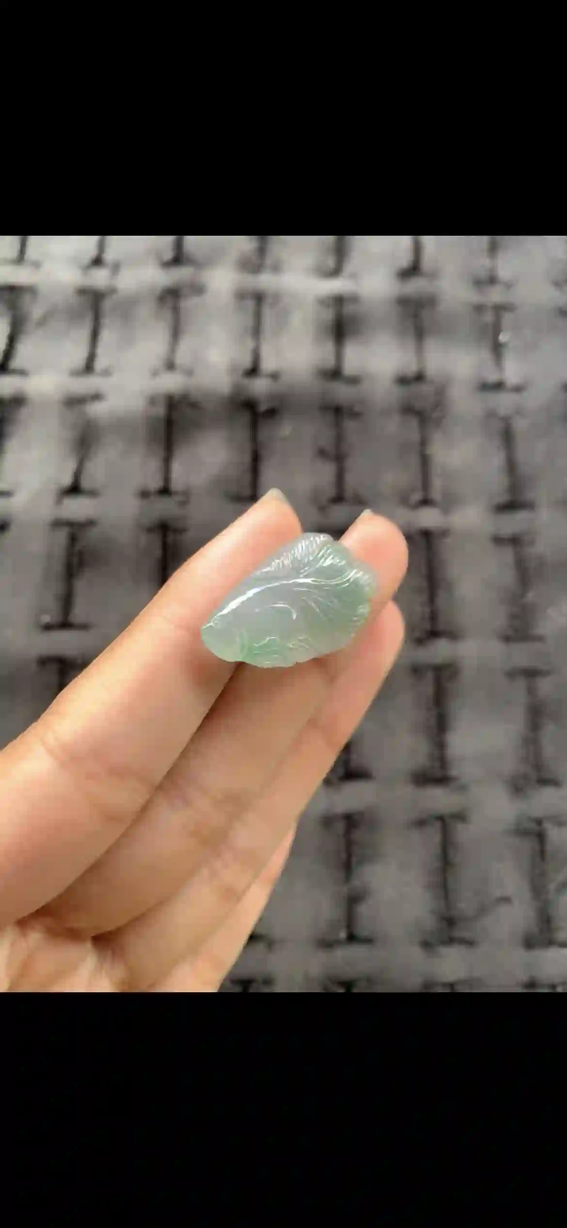 Icy Pale Green Jadeite Carved Fish Pendant | Myanmar Jadeite reference #24180001