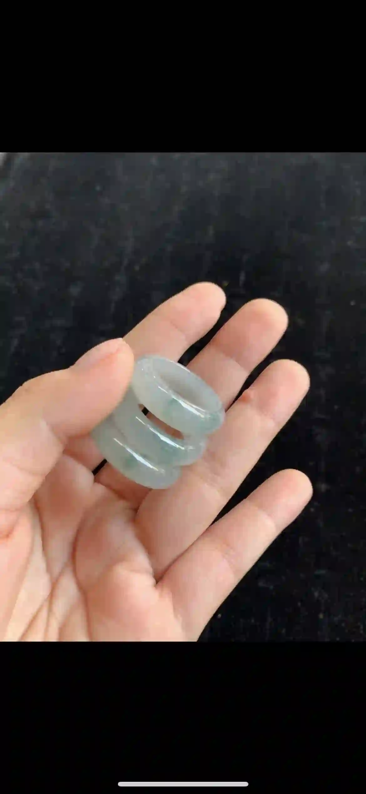 Icy Floating Green Jade Band Ring Set — Trio Collection | Myanmar Jadeite reference #36420001