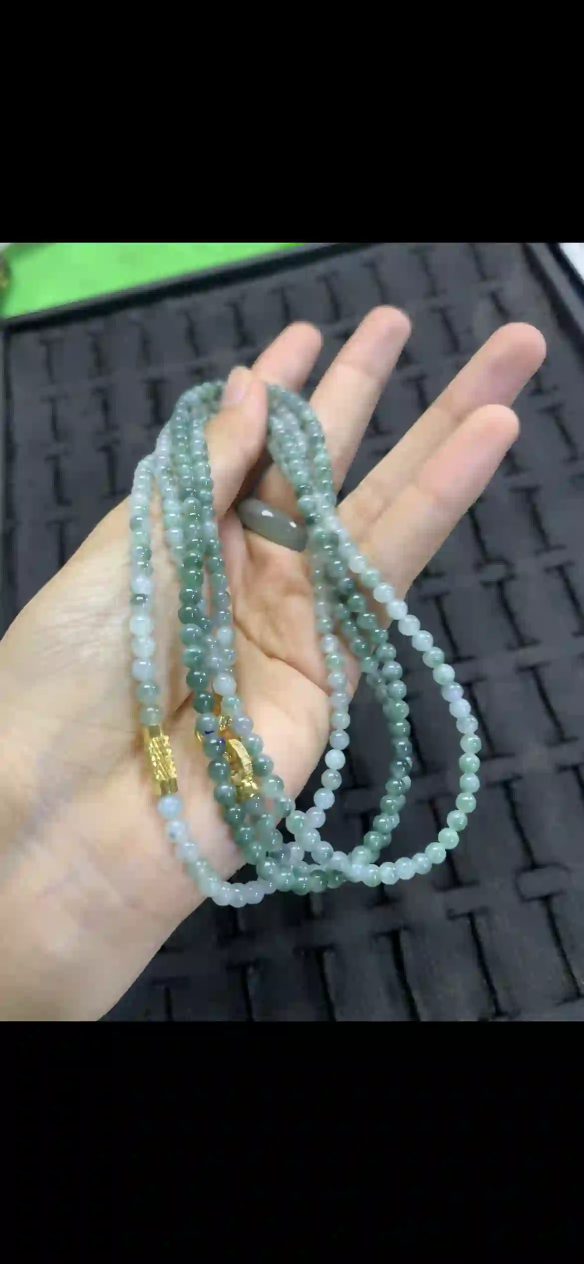 Multi‑Strand Natural Jadeite Bead Necklaces / Bracelets – Soft Green Gradient with Gold‑Tone Clasps | Myanmar Jadeite reference #26460001