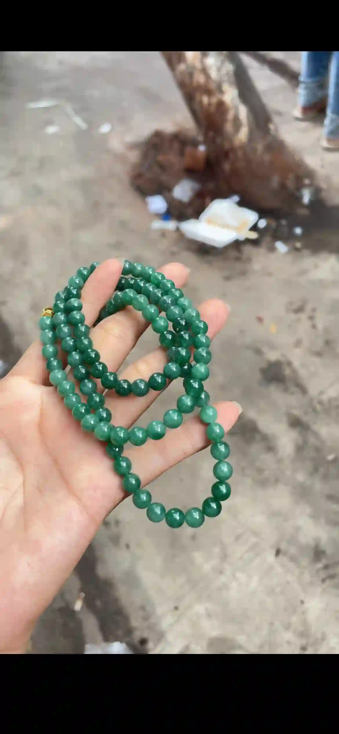 Deep Emerald Green Jade Long Necklace — Rich Uniform Hue, view 2 | Myanmar Jadeite reference #33480001
