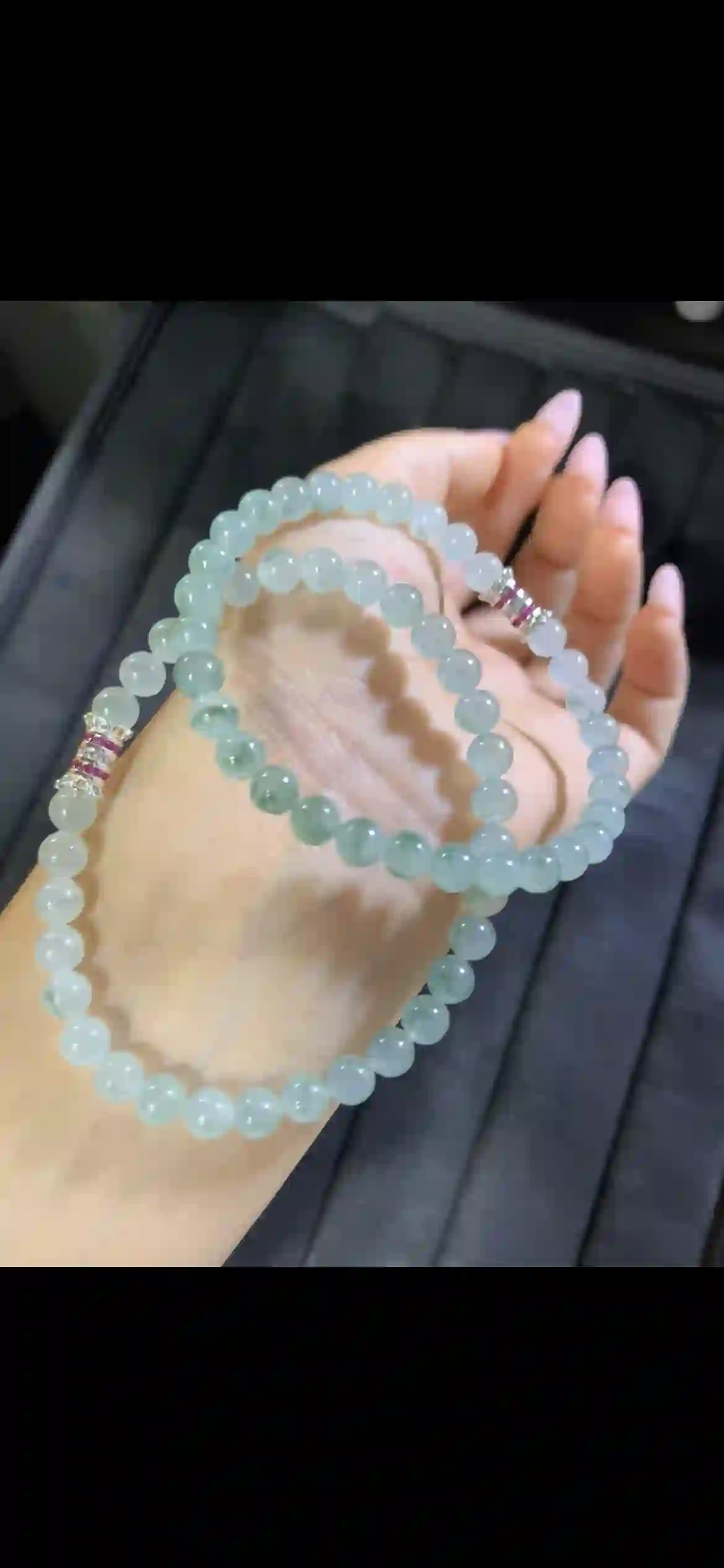Natural Icy Floating Green Jadeite Multi-Wrap Bead Bracelet | Myanmar Jadeite reference #7110005