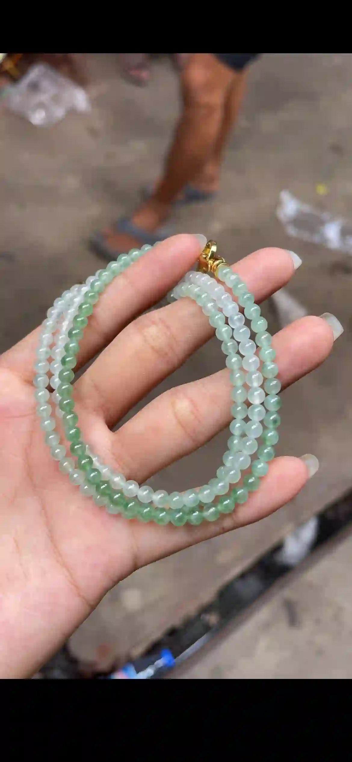 Icy Gradient Apple Green Jadeite Multi‑Wrap Necklace | Myanmar Jadeite reference #11580001