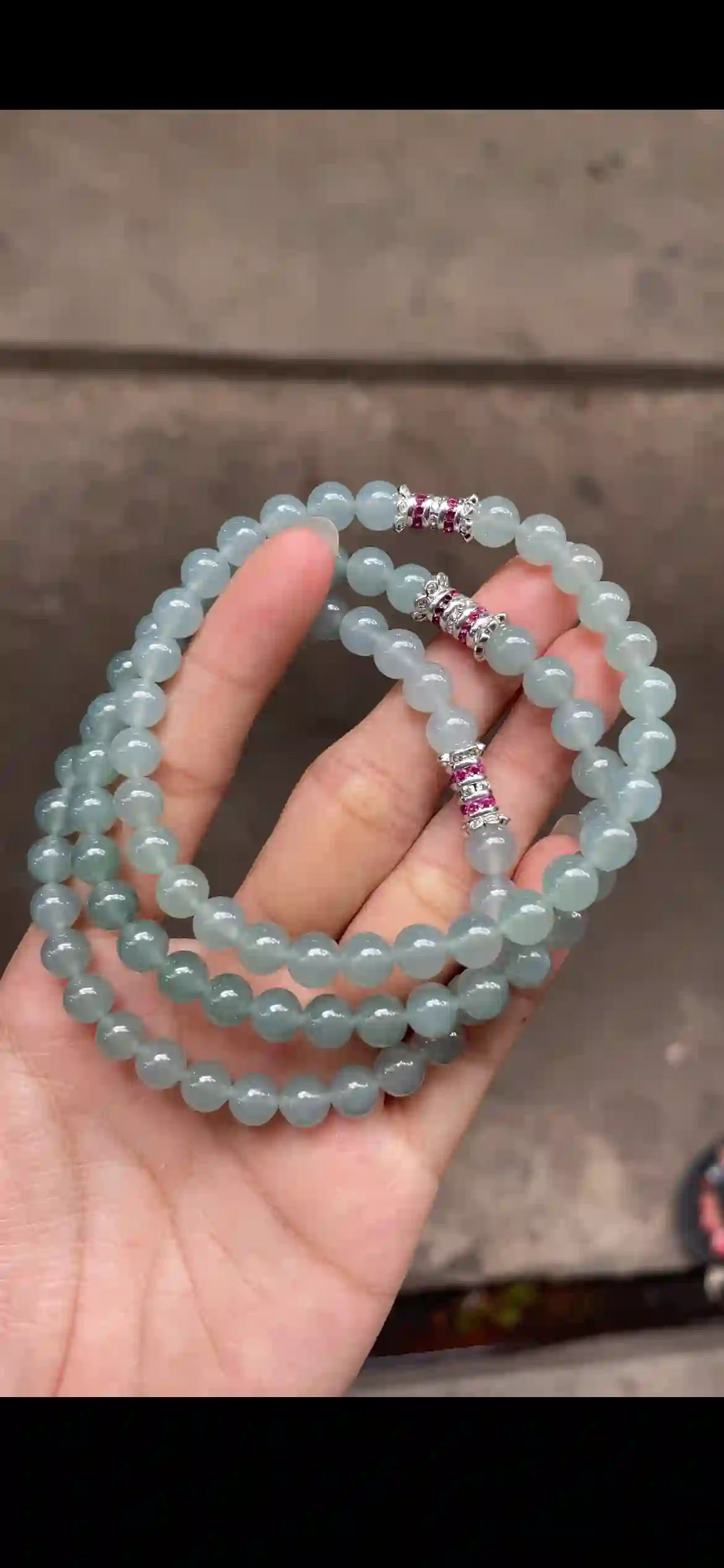 Icy Watery Green Jadeite Multi‑Wrap Bead Necklace, view 2 | Myanmar Jadeite reference #11550001