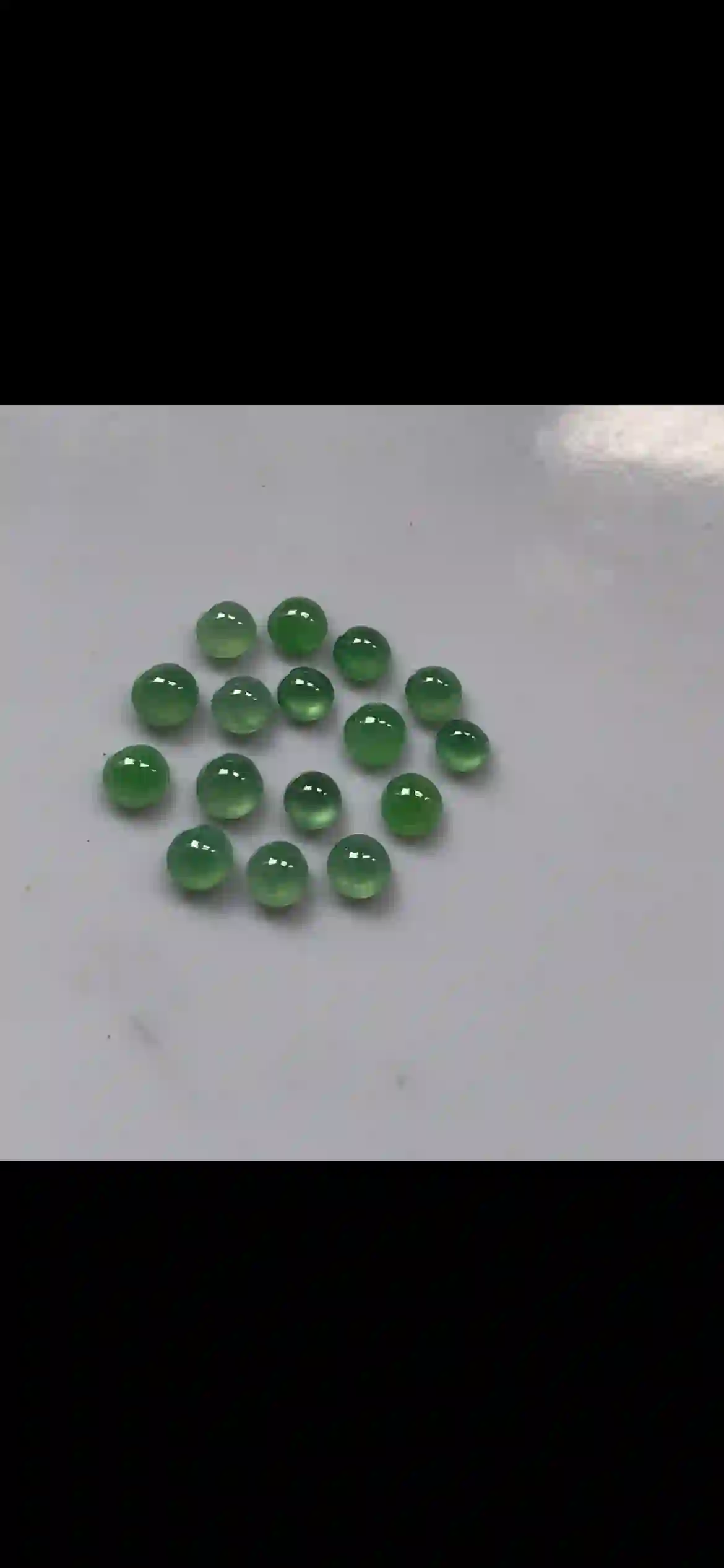 Fine Round Cabochon Green Jadeite Gemstone Collection | Myanmar Jadeite reference #23670001