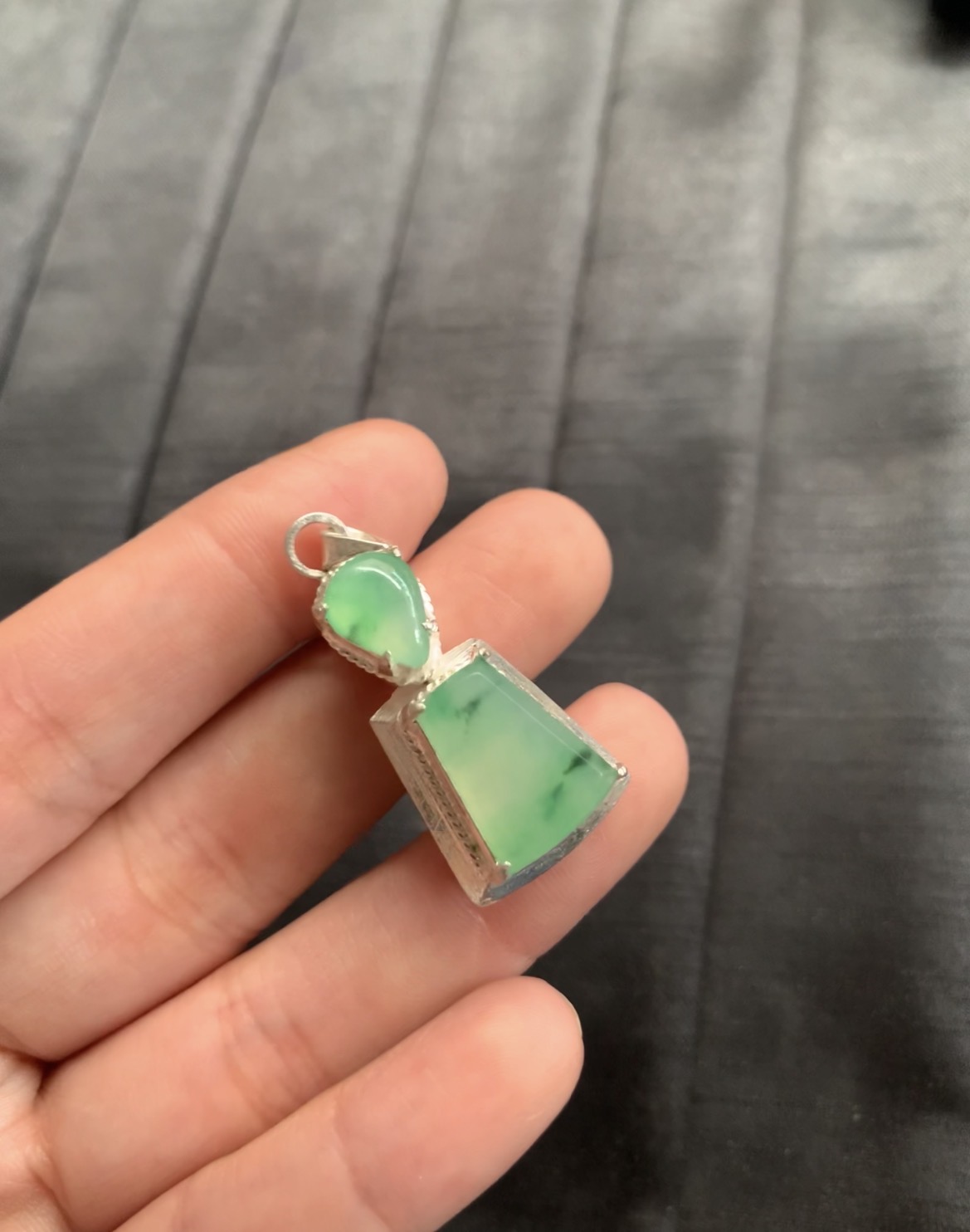   Natural Icy Green Jadeite Pendant - Burmese Jadeite from Myanmar
