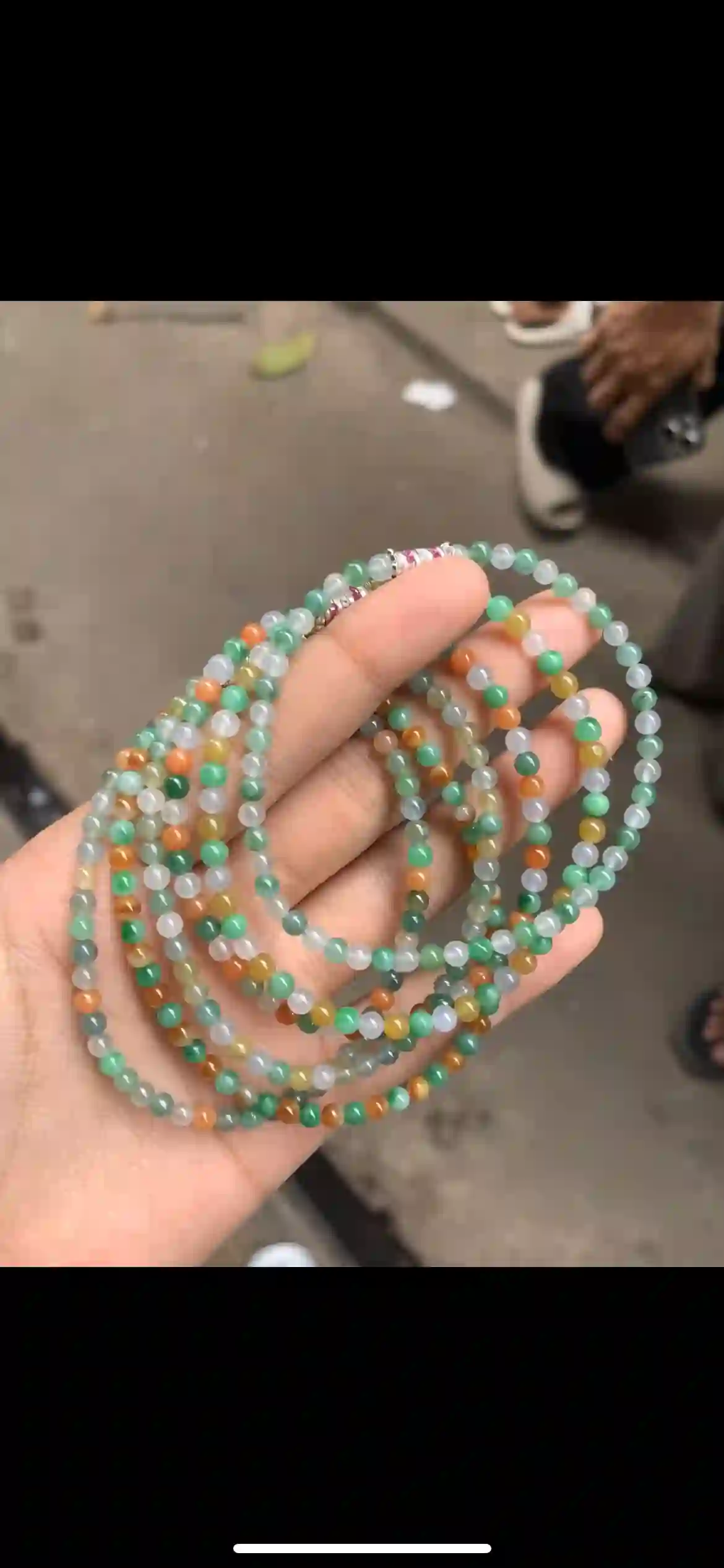 Vibrant Multicolor Icy Jadeite Multi‑Loop Bead Strand, view 2 | Myanmar Jadeite reference #9090001