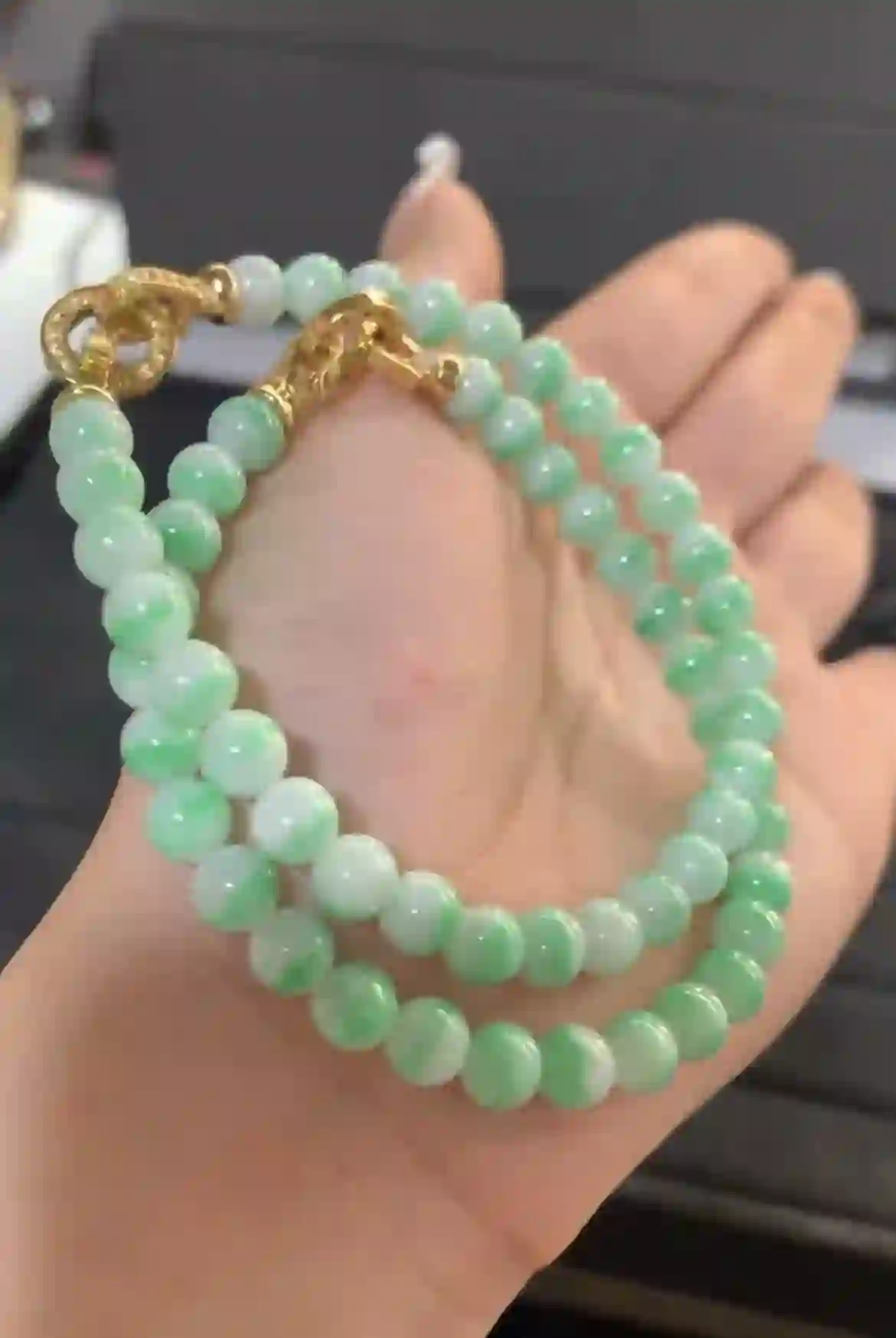   Natural Vivid Green Jade Diamond Halo Ring | Myanmar Jadeite reference #1710005