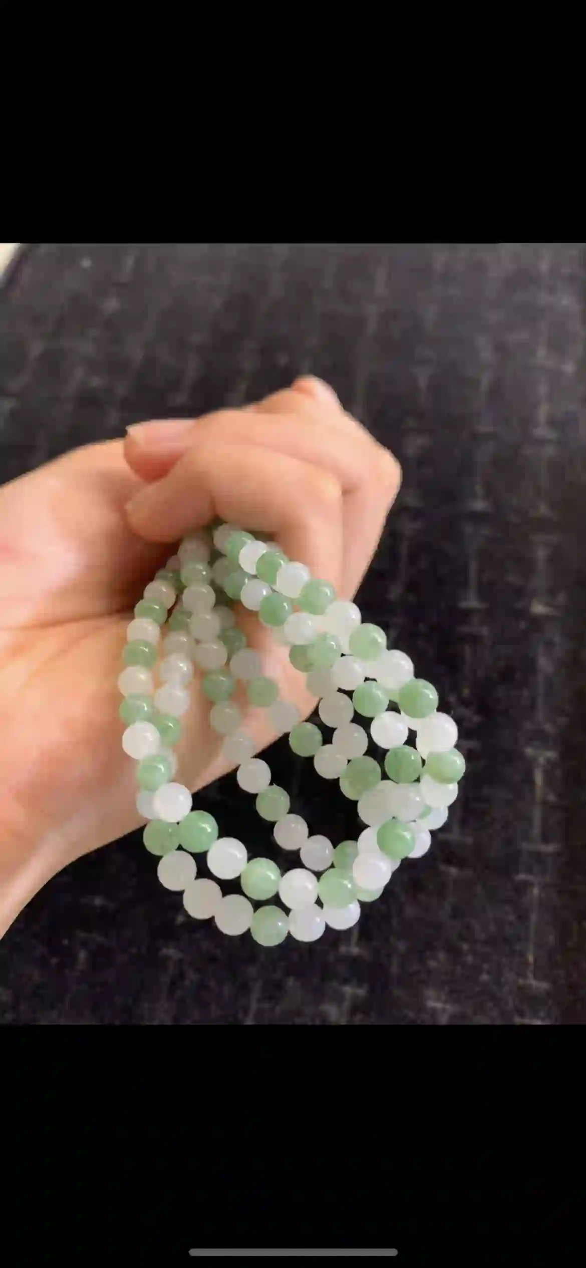 Icy White & Soft Green Jadeite Bead Necklace — Multi-Wear Long Strand, view 2 | Myanmar Jadeite reference #20070001