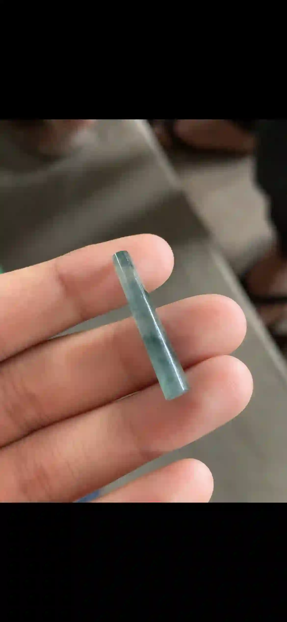 Icy Green Jadeite Long Bar / Tube Loose Gemstone | Myanmar Jadeite reference #26730001