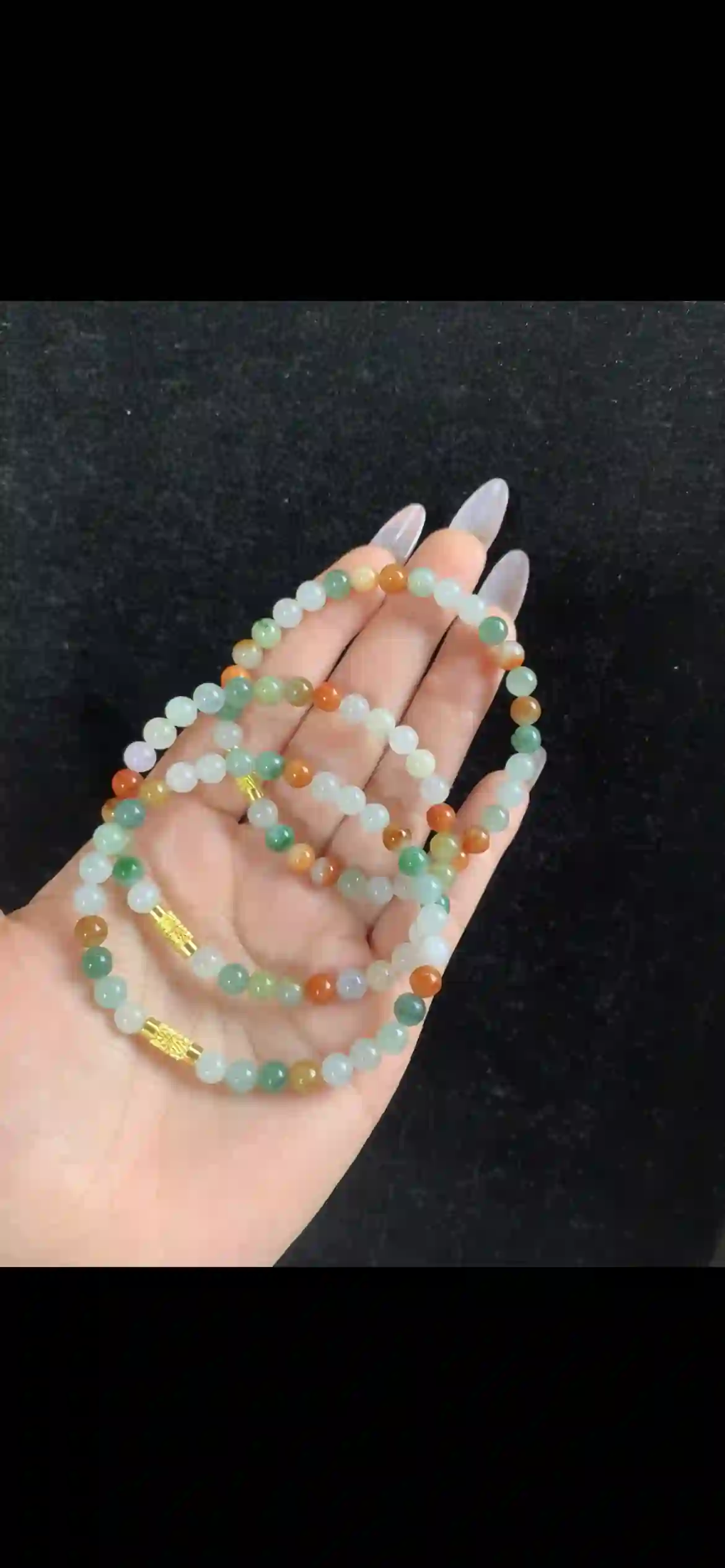 Vibrant Multicolor Jade Triple-Strand Bracelet — Rainbow Harmony Collection | Myanmar Jadeite reference #32970001
