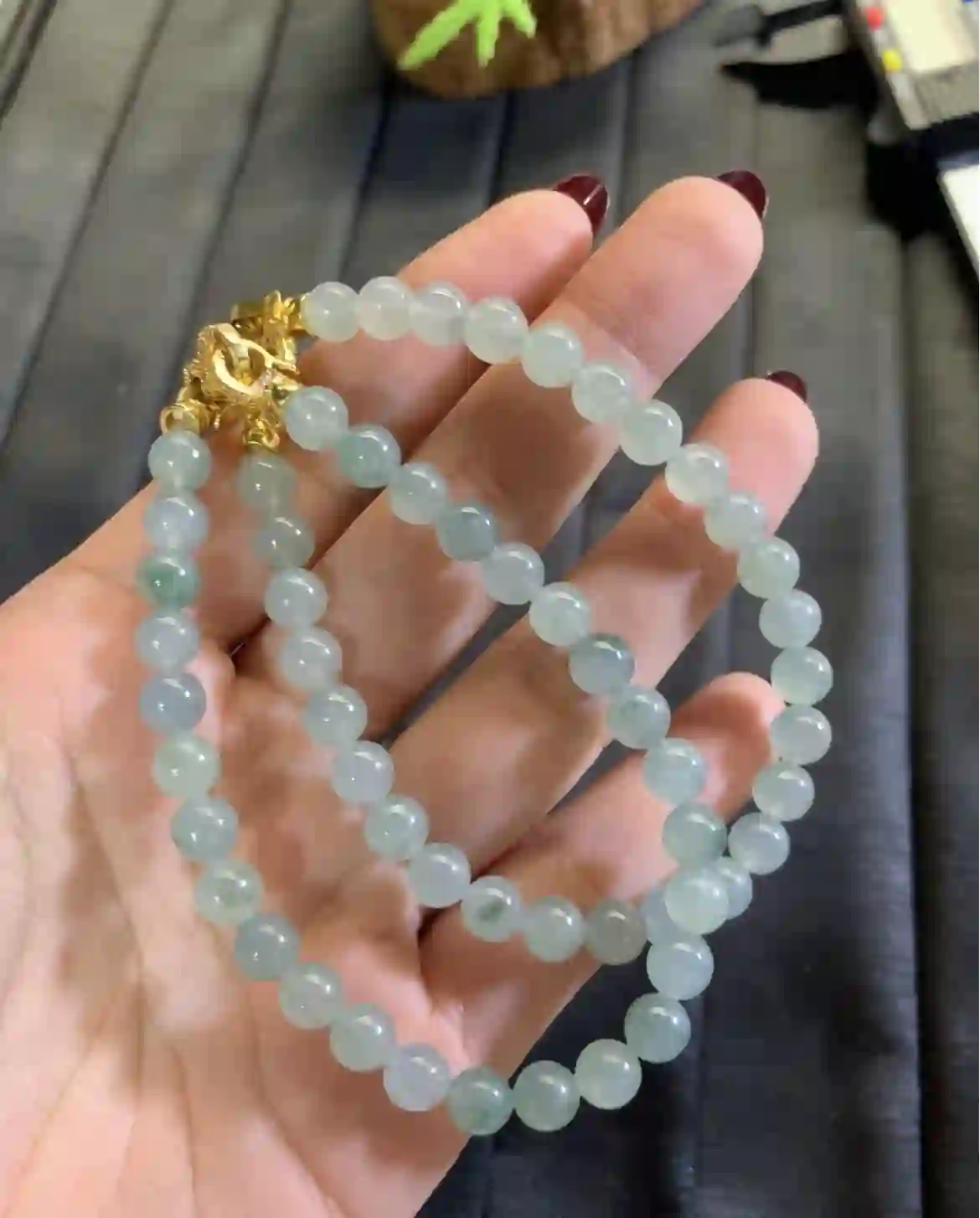 Icy Floating Blue-Green Jade Double-Layer Bracelet | Myanmar Jadeite reference #2850008