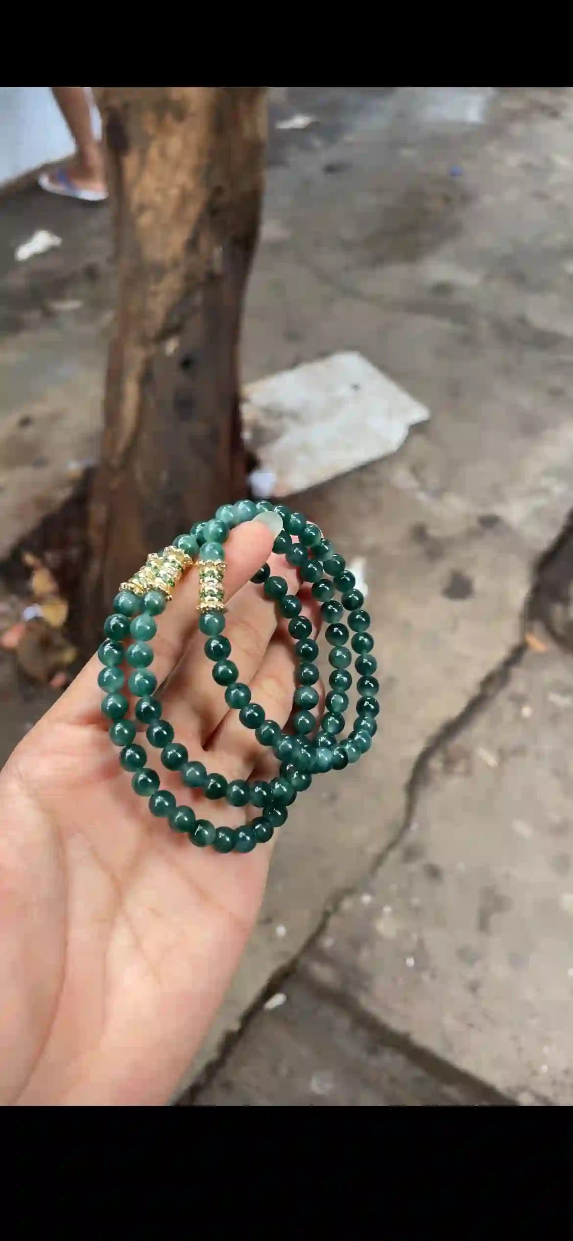 Deep Ocean Green Jade Bead Multi-Strand Set with Gemstone Accents | Myanmar Jadeite reference #19650001