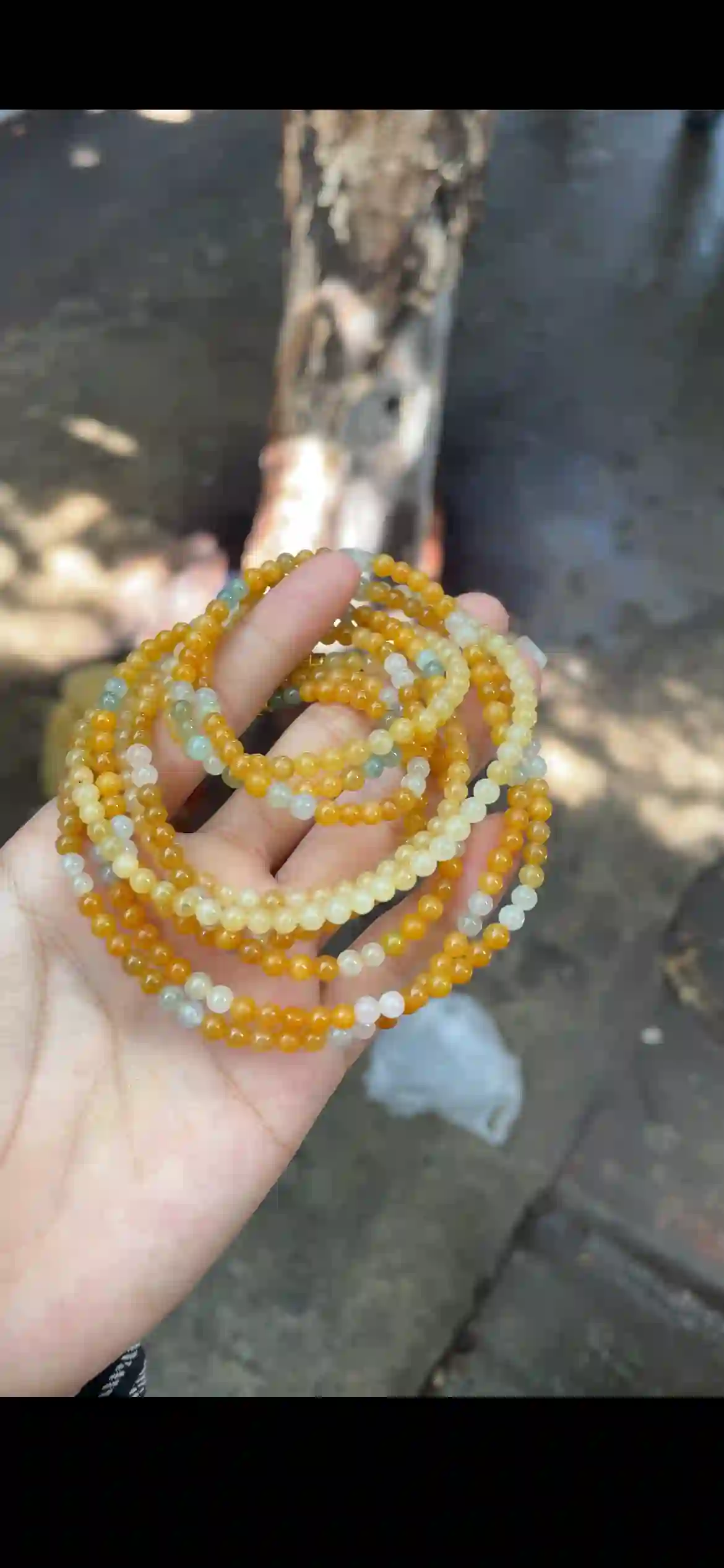 Sunset Gradient Multi-Color Jade Long Beaded Necklace | Myanmar Jadeite reference #31350001