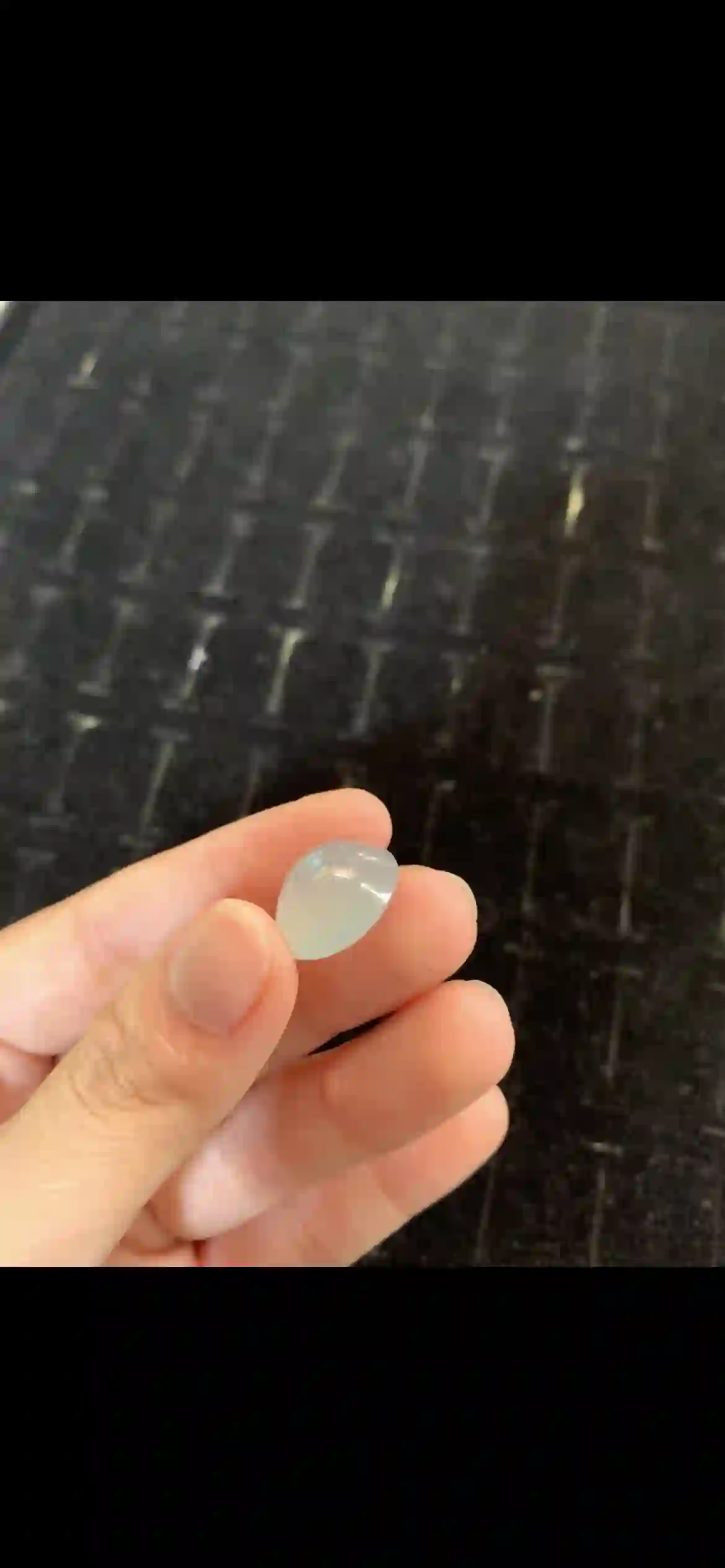 Icy Pale White Jadeite Oval Cabochon — Loose Gemstone, view 2 | Myanmar Jadeite reference #20730001