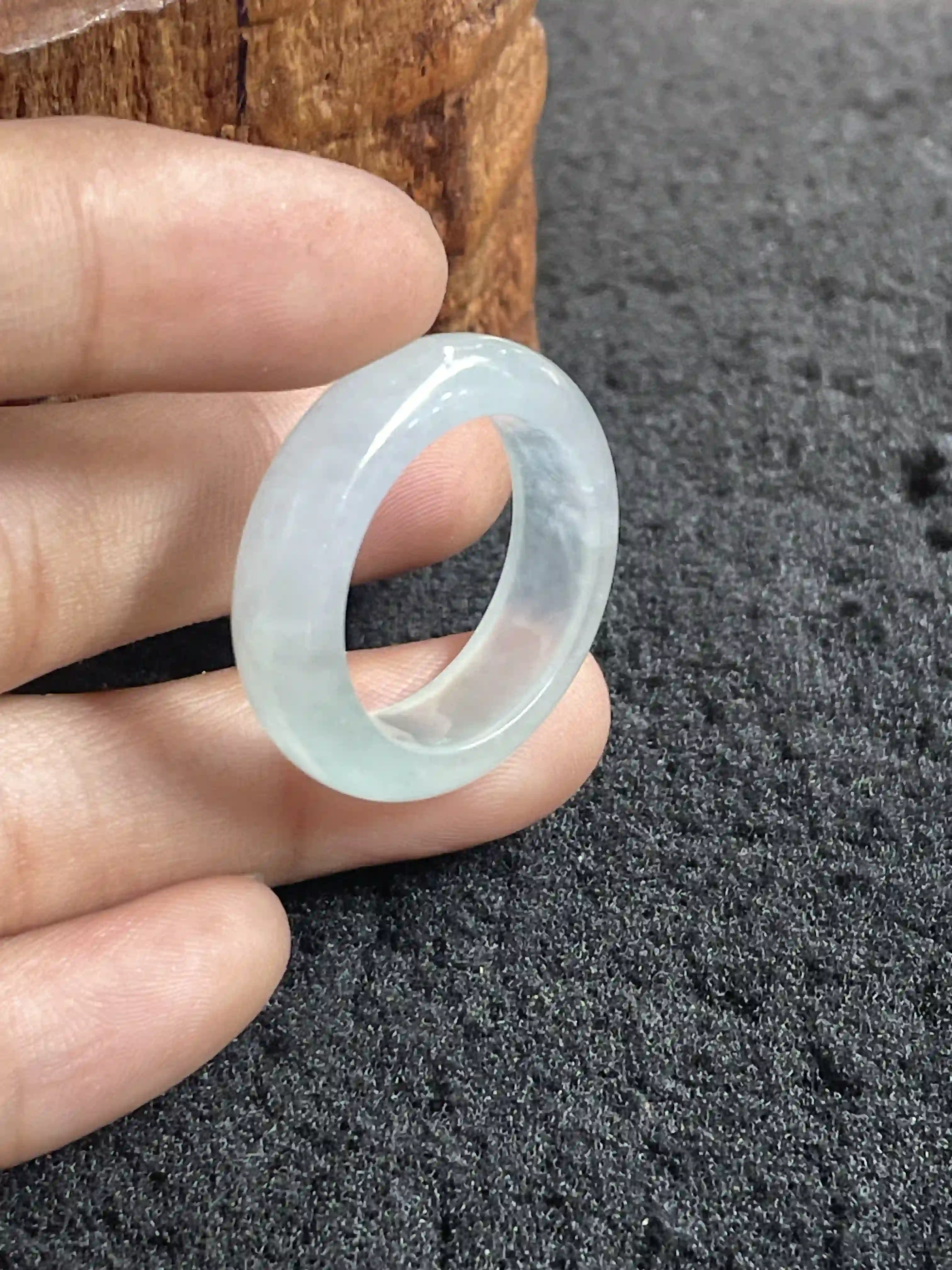  Natural Translucent Jade Band Ring | Myanmar Jadeite reference #120009