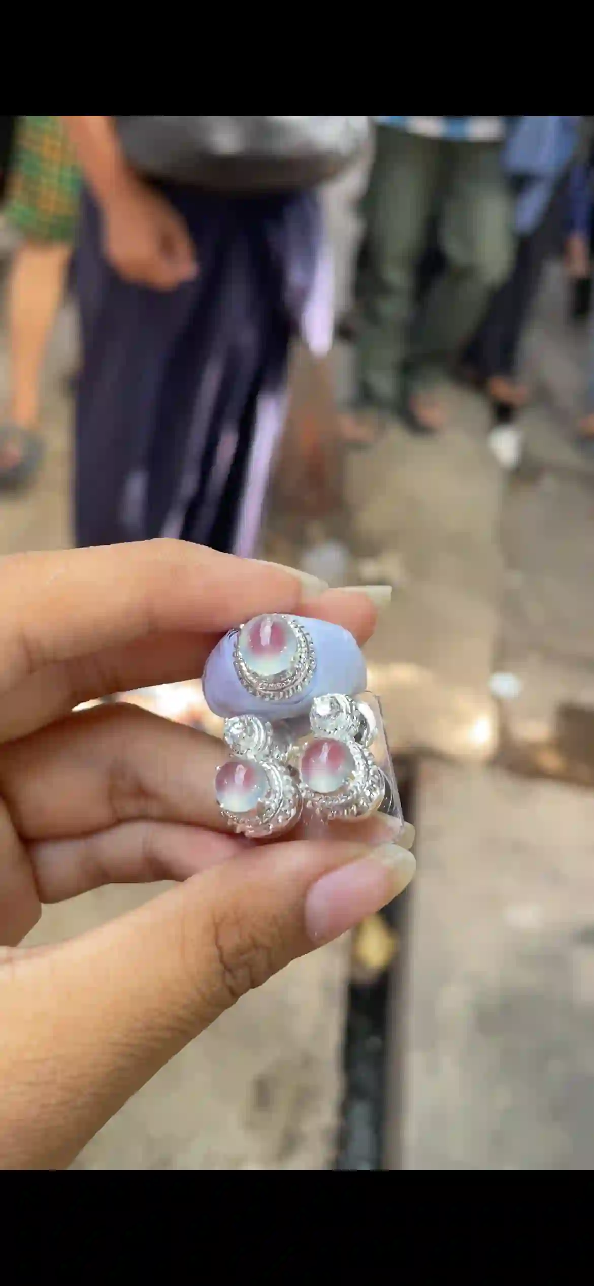 Icy Translucent Jadeite Cabochon Silver Stud Earrings, view 2 | Myanmar Jadeite reference #8490001