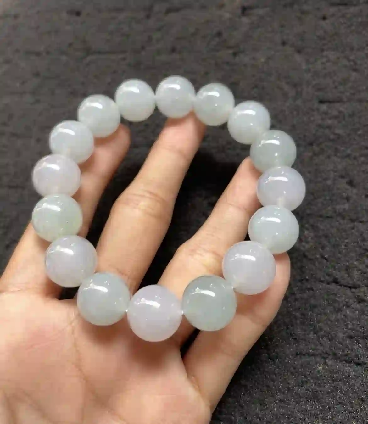 Pastel Jadeite Beaded Bracelet - Lavender & Green Tones | Myanmar Jadeite reference #870002