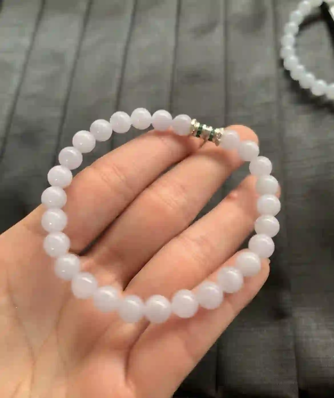 Natural Lavender Jade Beaded Bracelet | Myanmar Jadeite reference #2340008