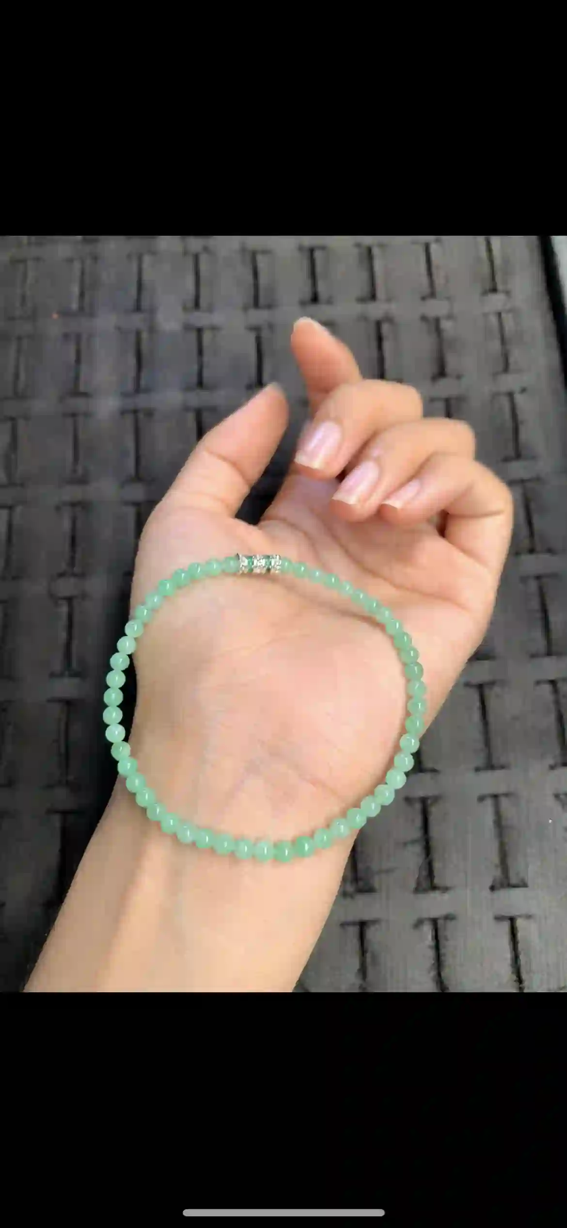 Delicate Icy Mint Green Jadeite Bead Bracelet | Myanmar Jadeite reference #13680001