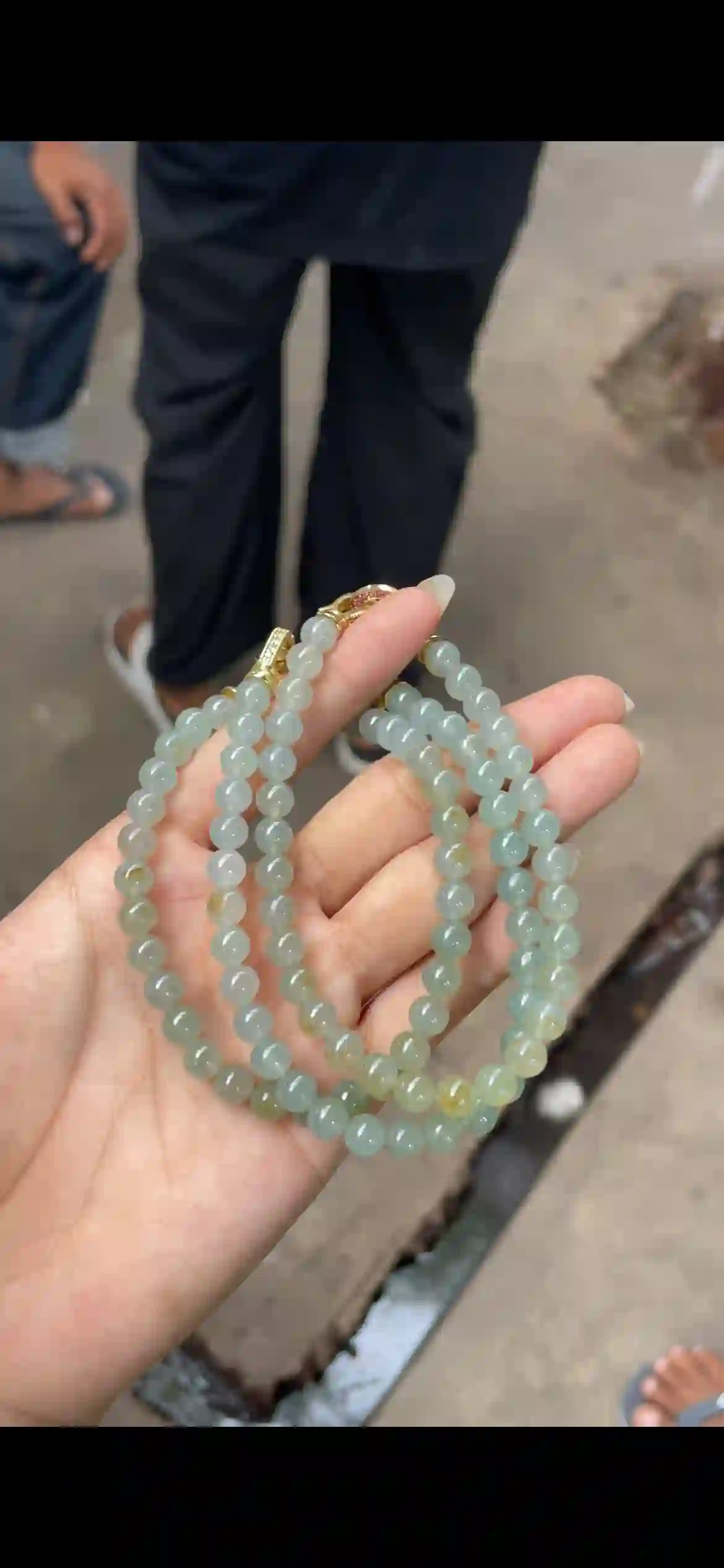 Icy Yellow-Green Gradient Jadeite Multi-Layer Bracelet | Myanmar Jadeite reference #8310009