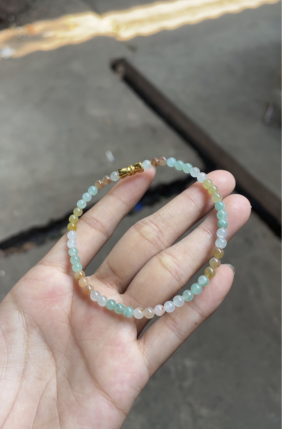 Multicolor Natural Jade Beaded Bracelet - Burmese Jadeite Type A from Hpakant, Myanmar | Myanmar Jadeite