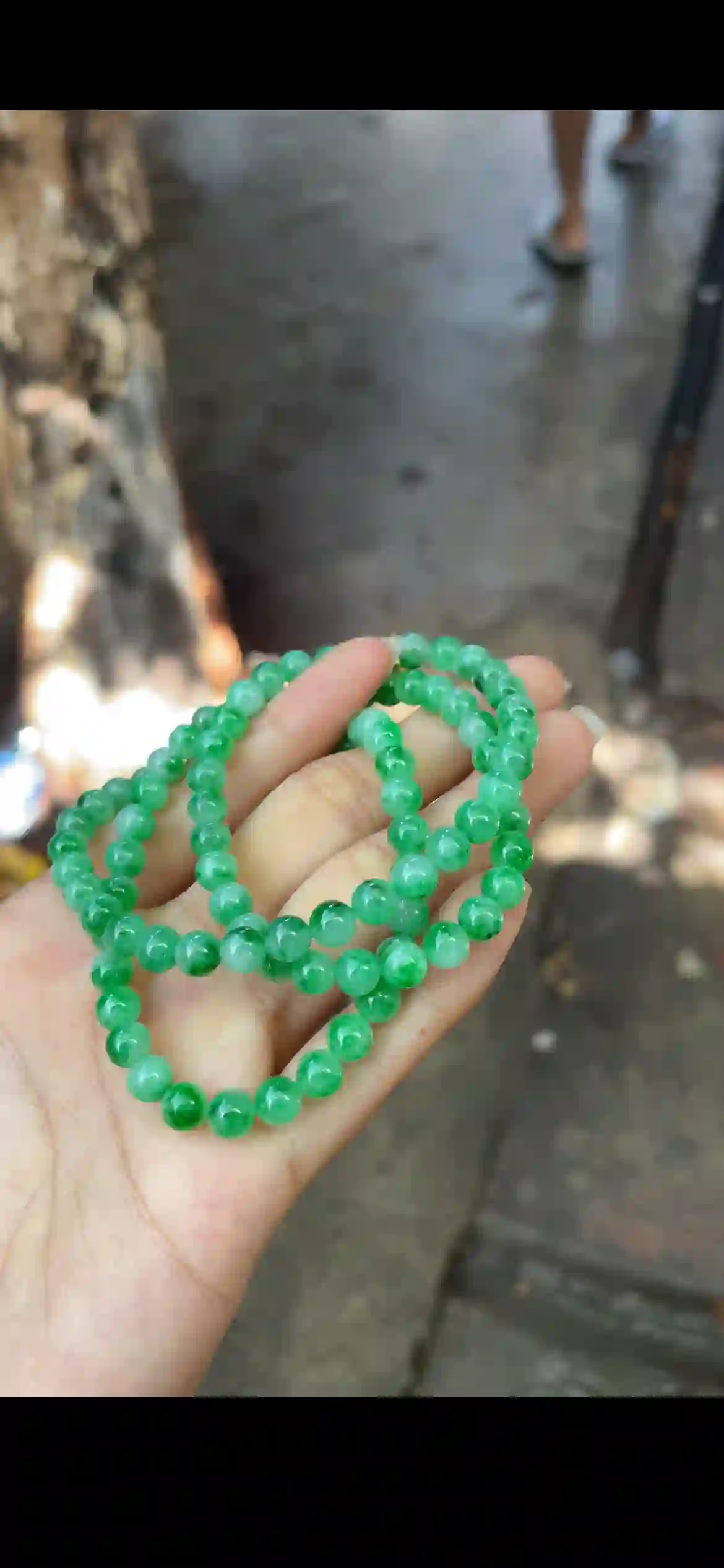 Lush Green & Pale Mint Jade Double-Strand Beaded Necklace | Myanmar Jadeite reference #31320001