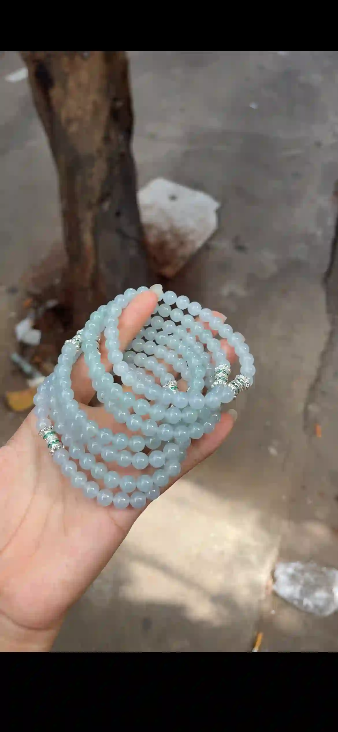 Icy Pale Blue Jade Beaded Multi-Wrap Bracelet with Gemstone Accents, view 2 | Myanmar Jadeite reference #22590001