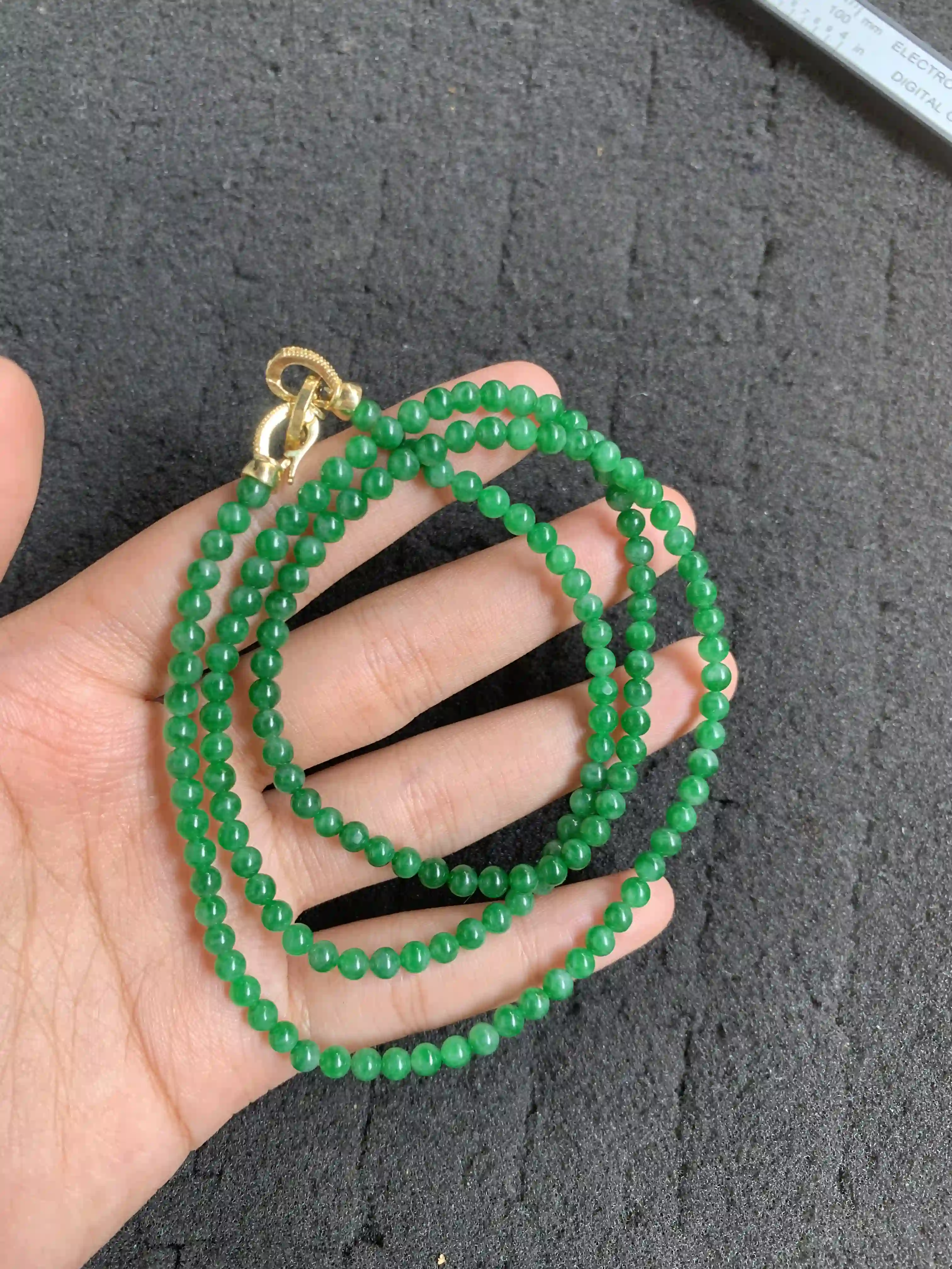 Vibrant Green Jade Bead Necklace, view 2 | Myanmar Jadeite reference #2130001