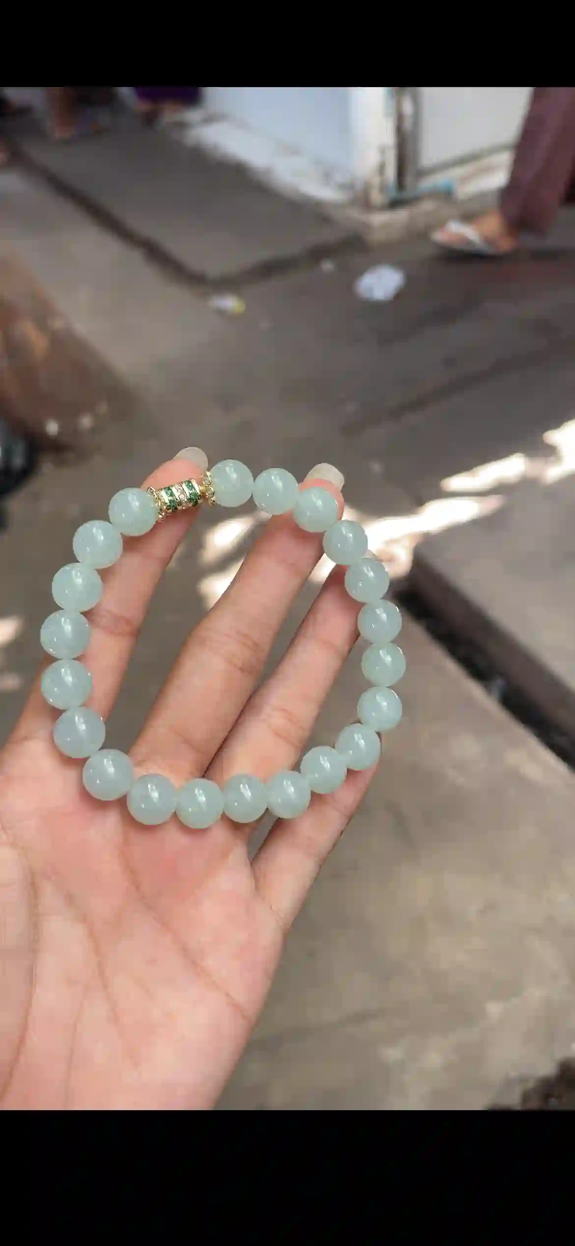 Icy Lavender & Celadon Jadeite Bead Double-Strand Bracelet, view 2 | Myanmar Jadeite reference #16230001