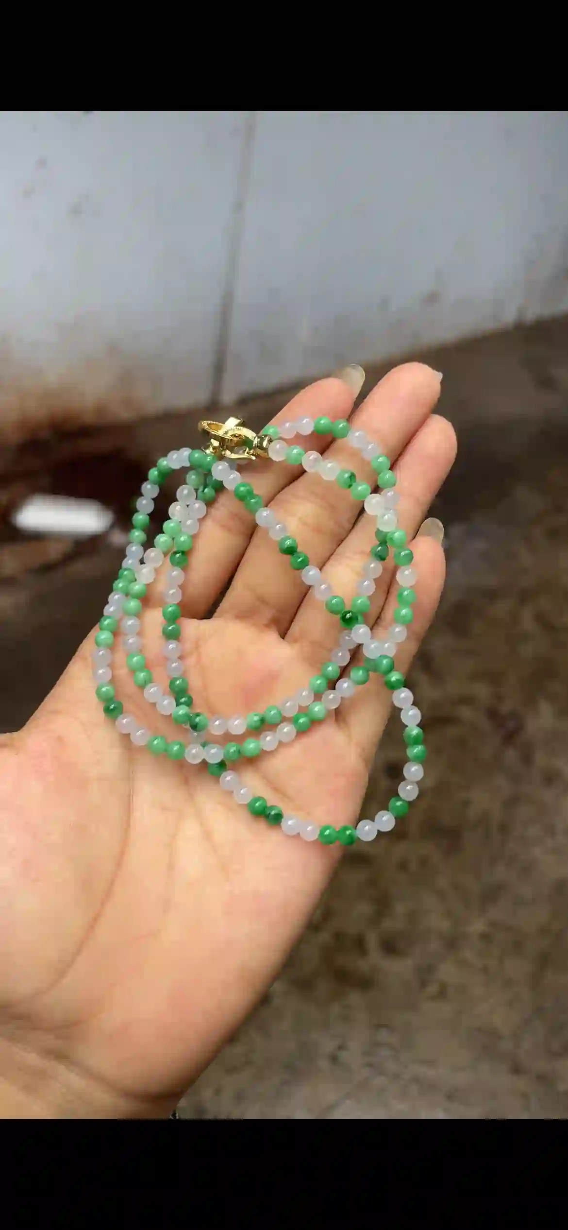  Two-Tone Icy White & Apple Green Jadeite Multi-Wrap Bracelet, view 2 | Myanmar Jadeite reference #8610003