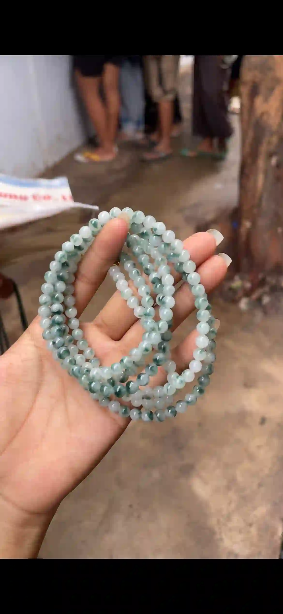 Icy Floating Flower Green Jadeite Multi-Wrap Bracelet & Necklaceq, view 2 | Myanmar Jadeite reference #8550003