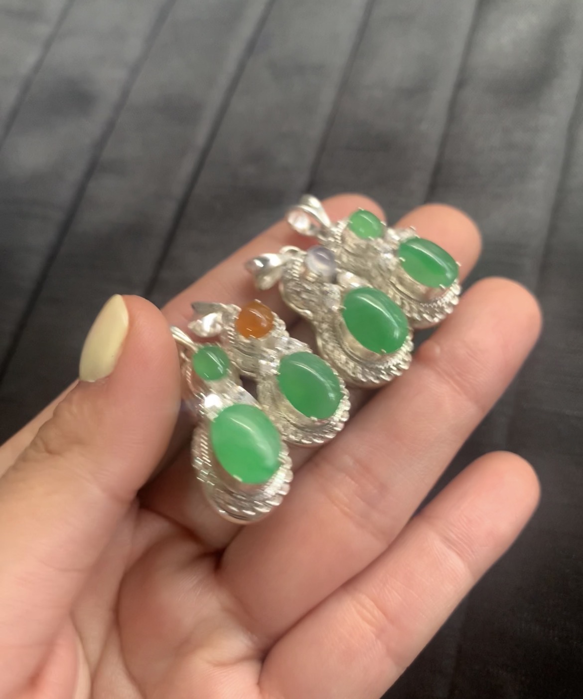 Natural Green Jadeite Gourd Pendants - Burmese Jadeite from Myanmar