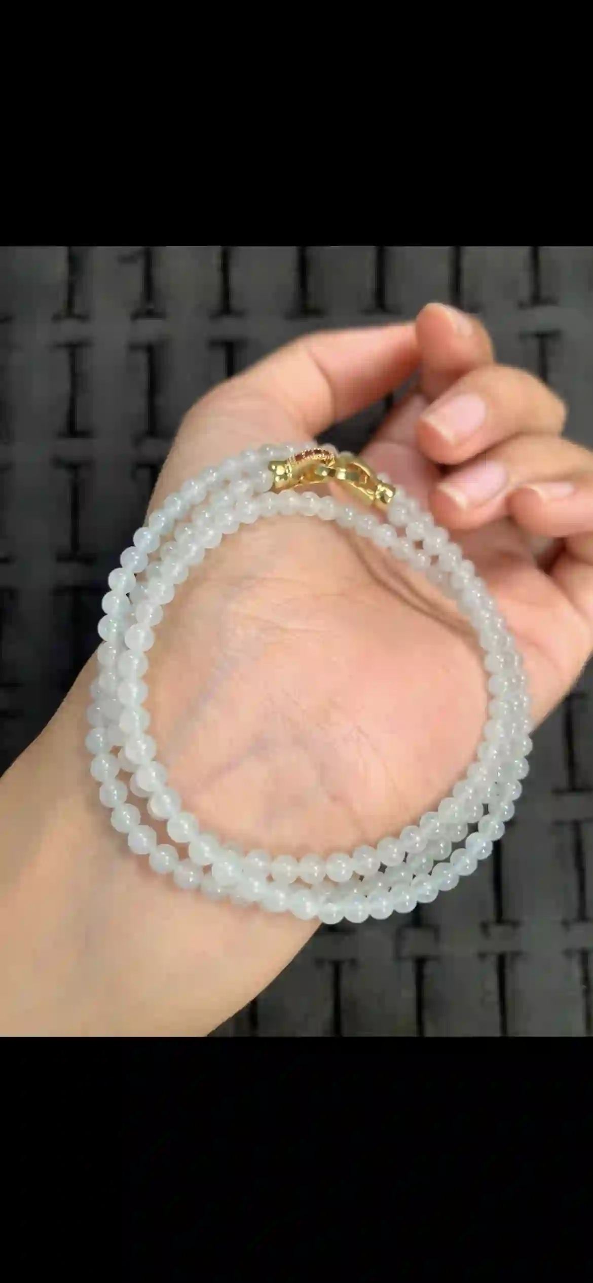 Icy Translucent White Jadeite Multi‑Wrap Bracelet & Necklace, view 2 | Myanmar Jadeite reference #12660001