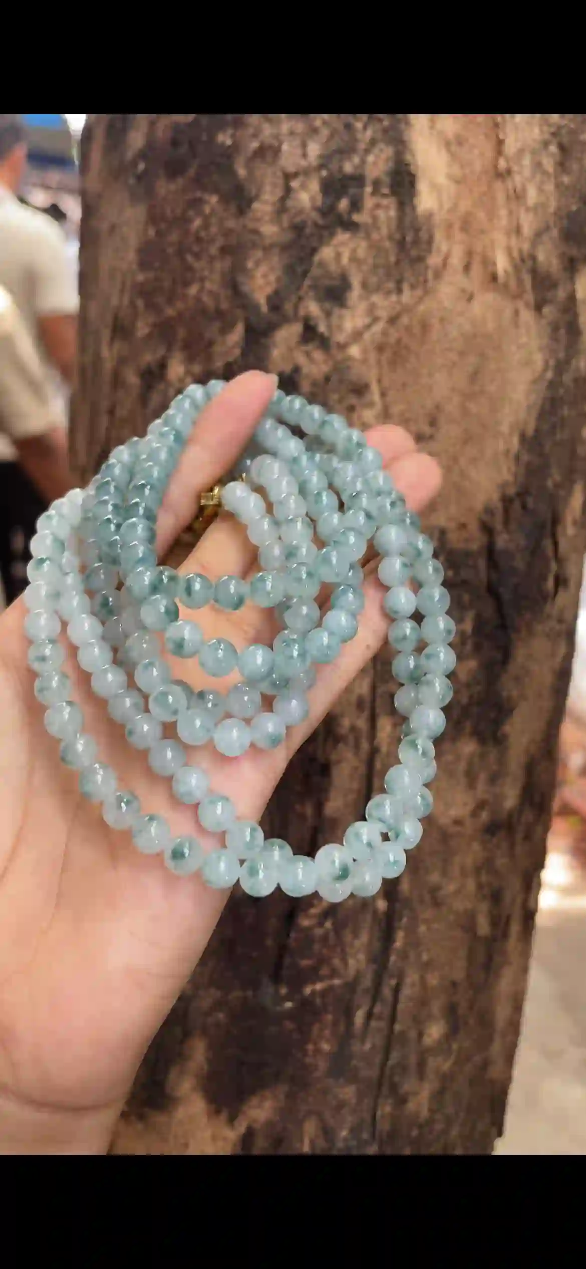  Icy Floating Blue‑Green Jadeite Multi‑Loop Long Strand | Myanmar Jadeite reference #9660001