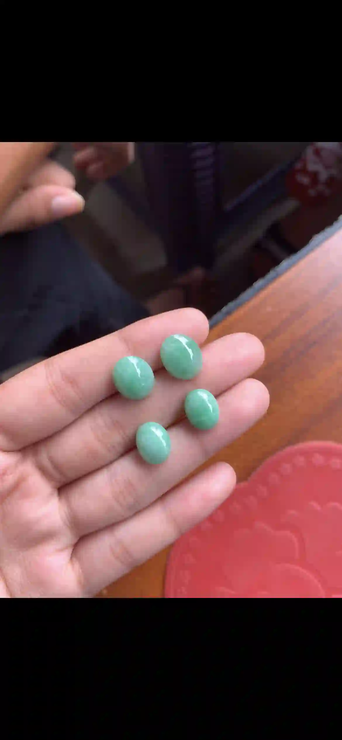 Vibrant Apple Green Oval Jade Cabochon Set — Four Pieces | Myanmar Jadeite reference #19770001