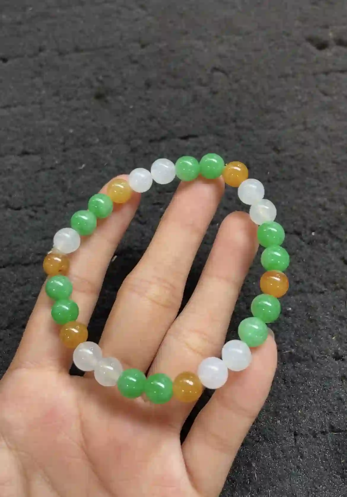 Multicolor Natural Jade Beaded Bracelet, view 2 | Myanmar Jadeite reference #2280003