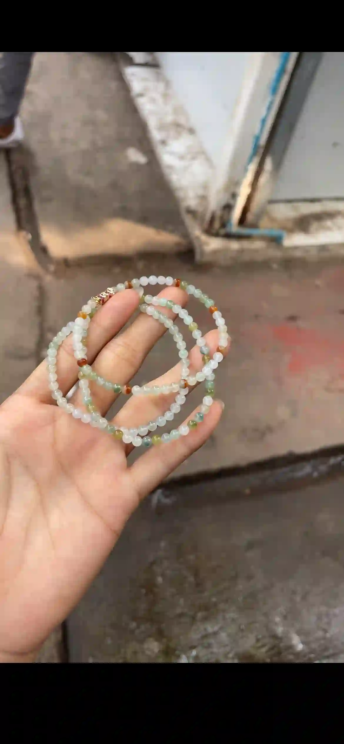 Multi-Color Pastel Jade Long Strand — Icy White, Spring Green & Warm Honey, view 2 | Myanmar Jadeite reference #33450001