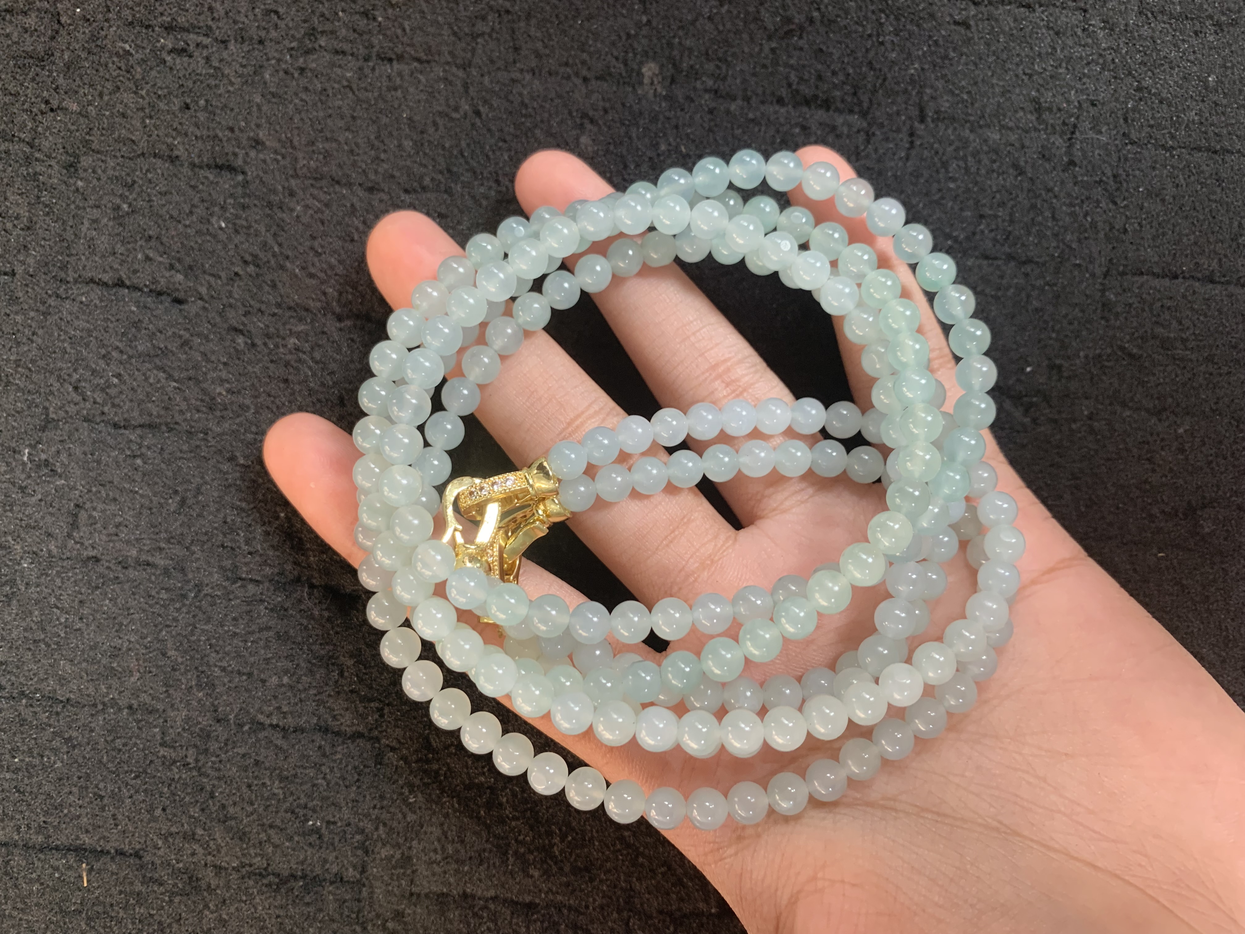 Light Green Jadeite Beaded Multi-strand Bracelet/Necklace
