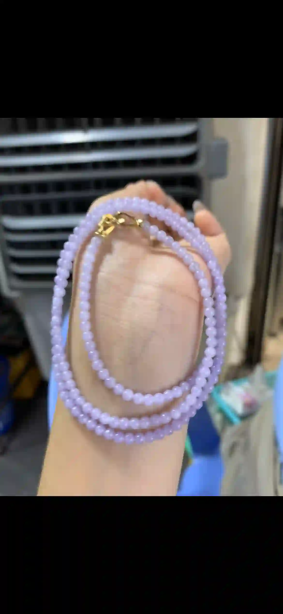 Fine Lavender Jadeite Bead Long Necklace | Myanmar Jadeite reference #7530003