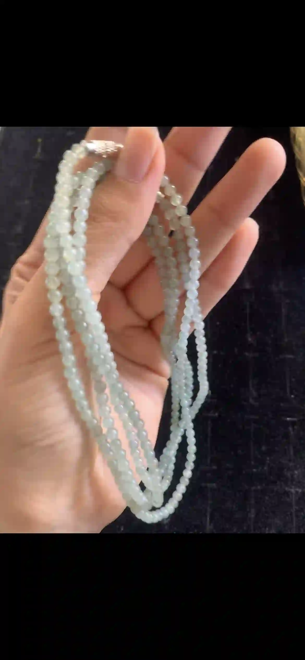 Ultra-Fine Icy Pale Green Jadeite Multi-Strand Beaded Necklace | Myanmar Jadeite reference #23940001