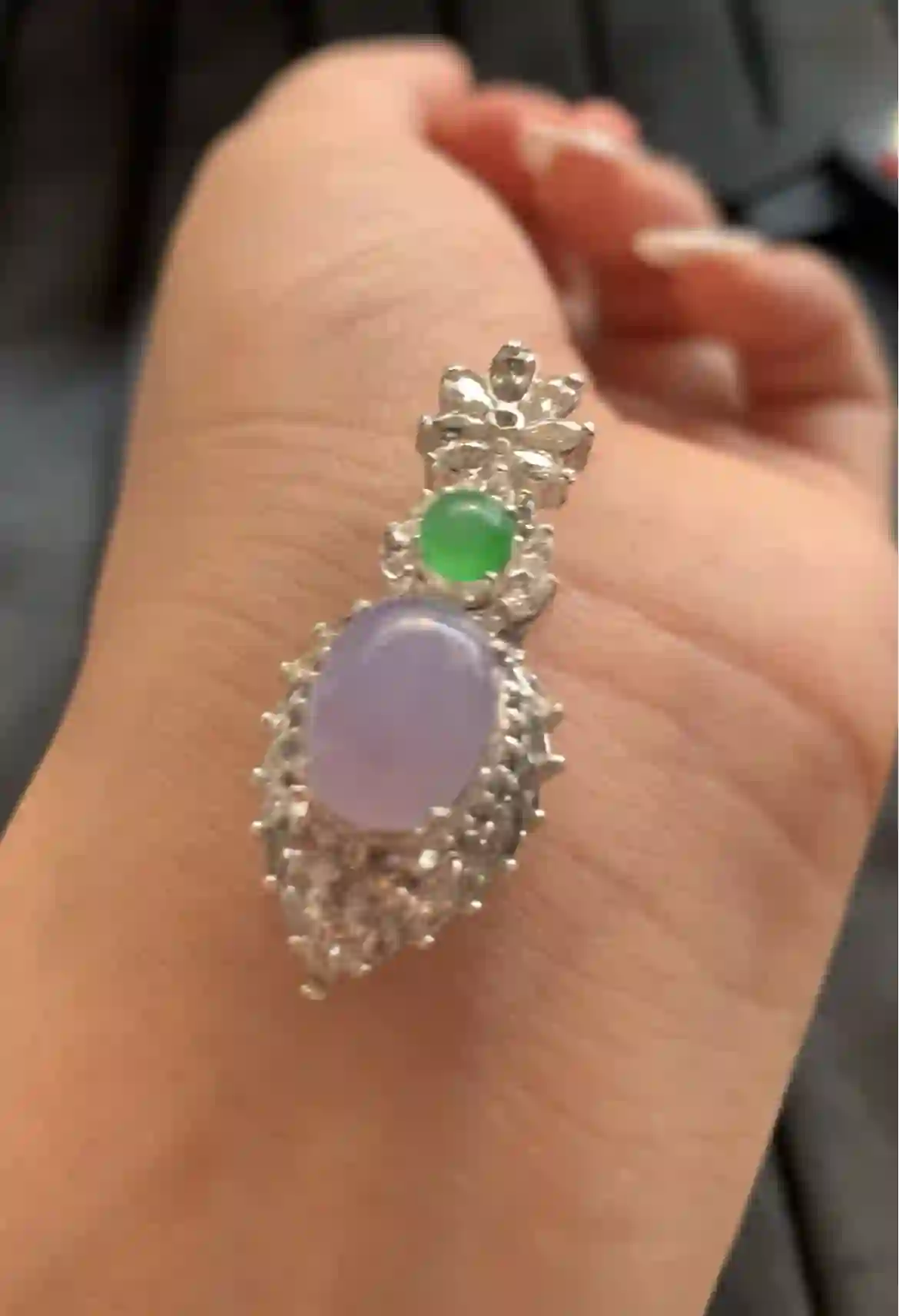 Elegant Lavender and Green Jade Pendant | Myanmar Jadeite reference #1980002