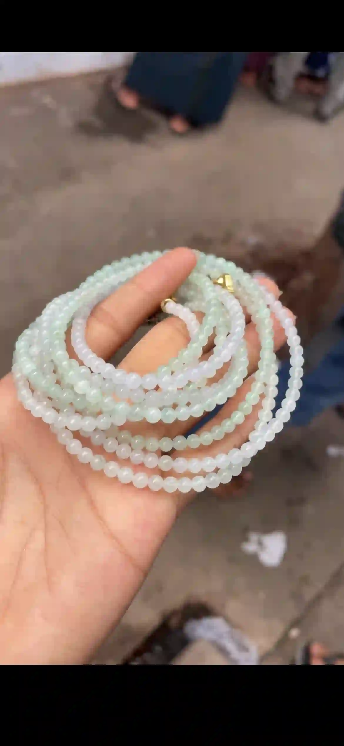 Icy Pale Green Jadeite Multi‑Wrap Bead Necklace | Myanmar Jadeite reference #11370001