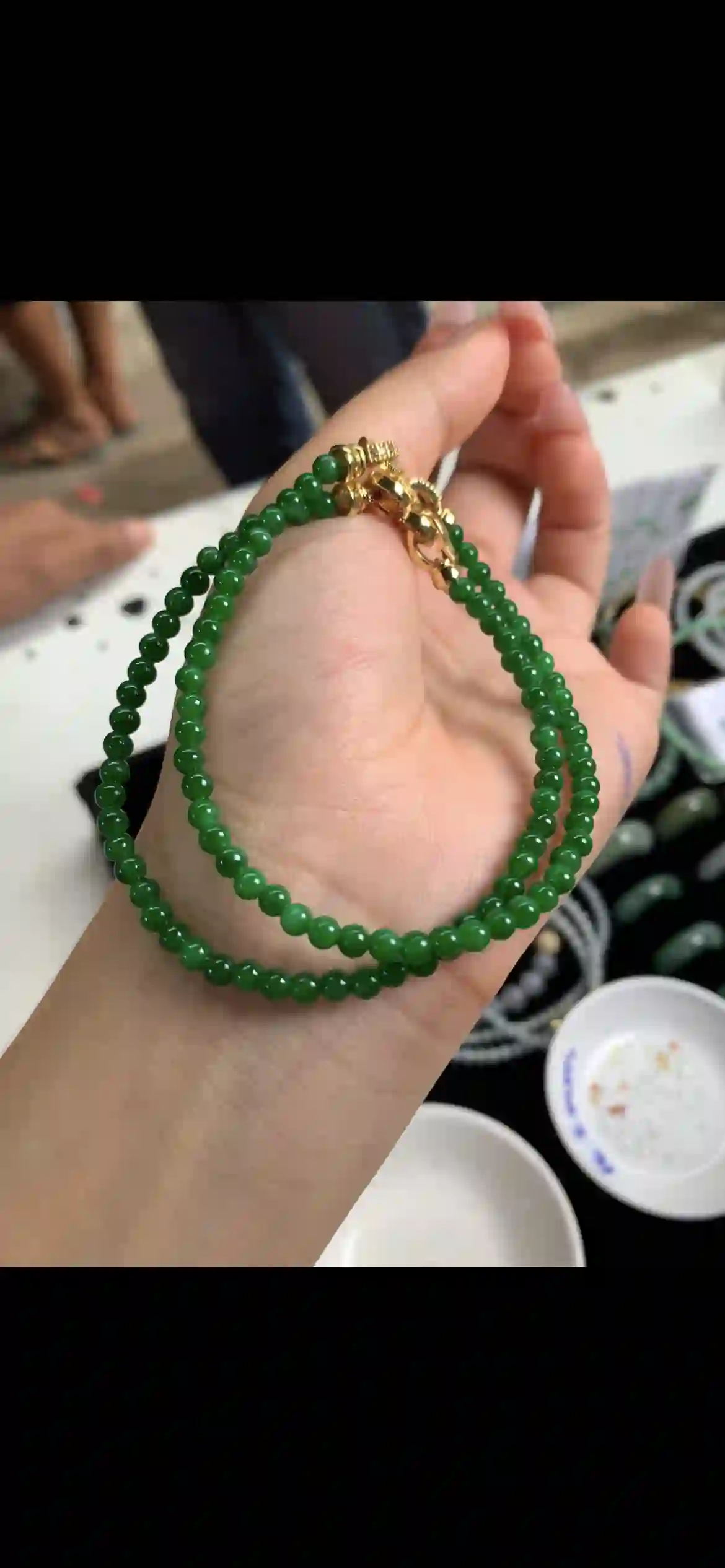 Vivid Imperial Green Jadeite Multi‑Wrap Bracelet & Necklace, view 2 | Myanmar Jadeite reference #12690001