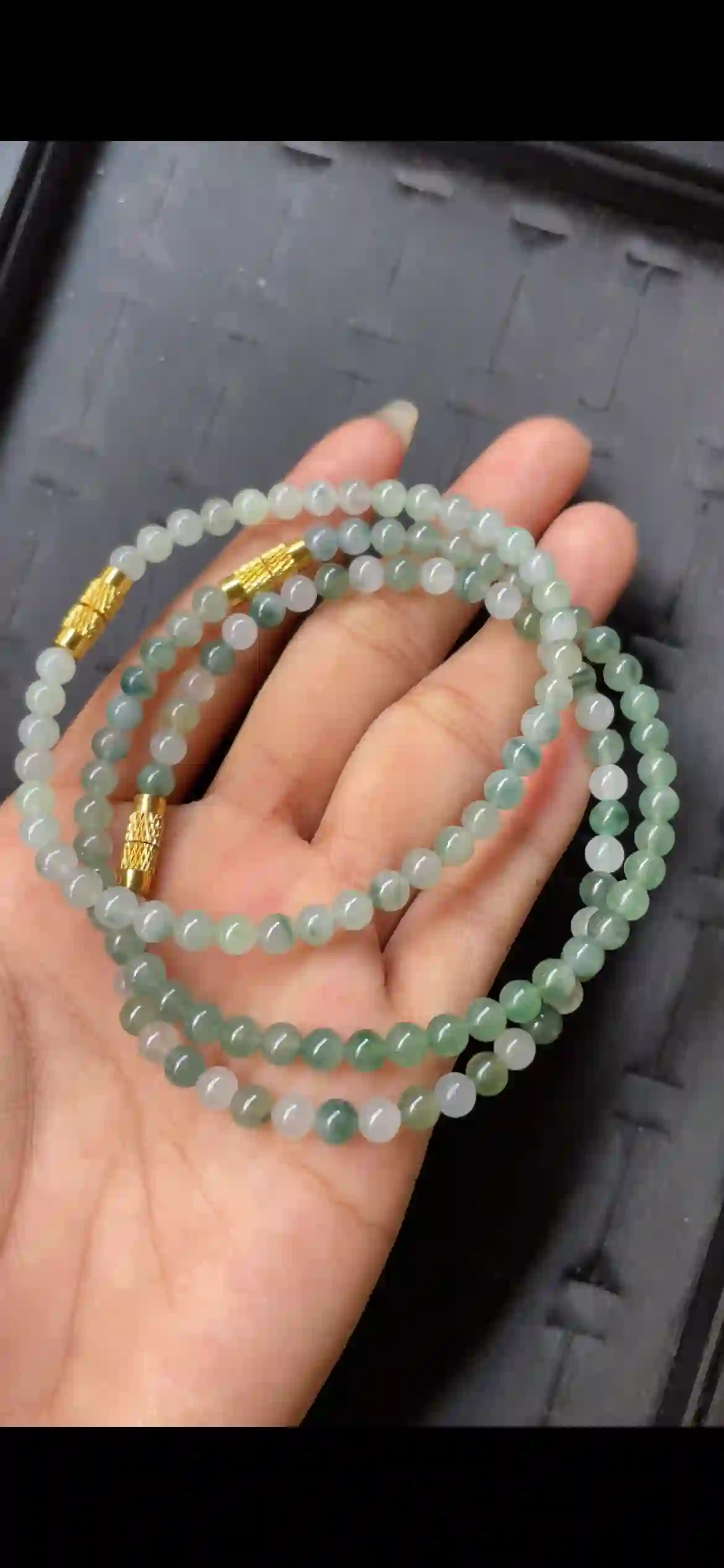  Icy Floating Flower Jadeite Bead Multi-Wrap Bracelet & Necklace, view 2 | Myanmar Jadeite reference #7710002