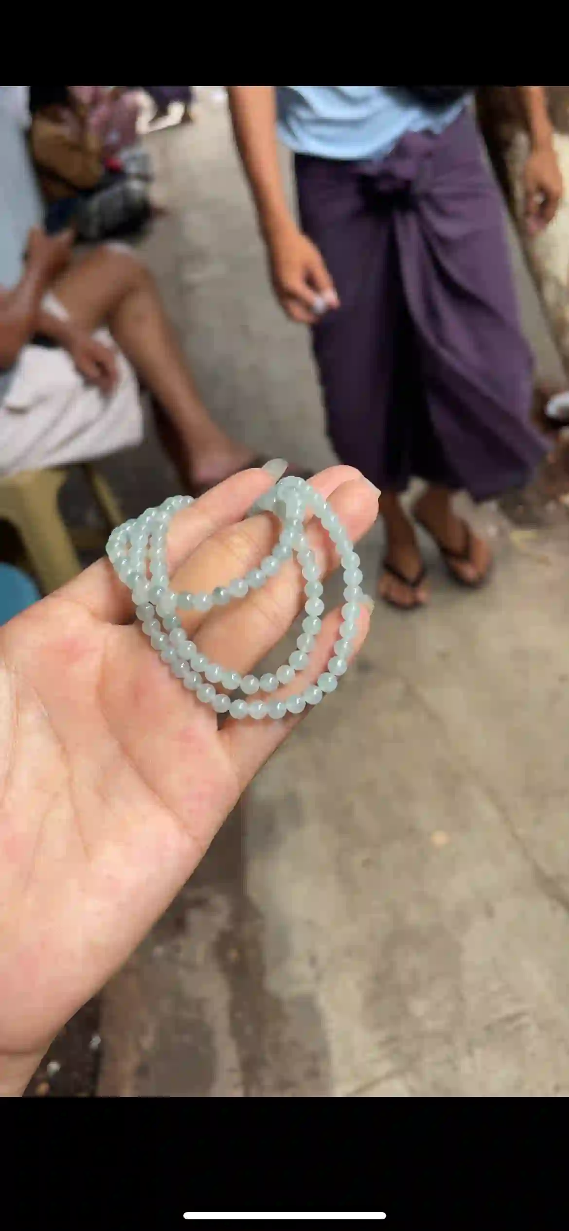 Fine Pale Icy Green Jadeite Multi‑Wrap Bracelet / Necklace, view 2 | Myanmar Jadeite reference #26940001