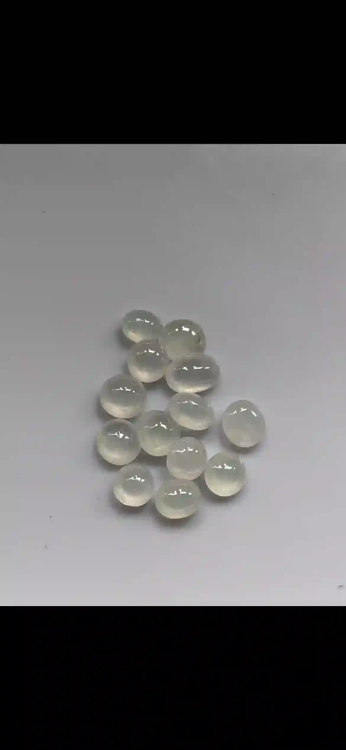 Collection of Icy Pale Translucent Oval & Round Loose Cabochons | Myanmar Jadeite reference #25440001