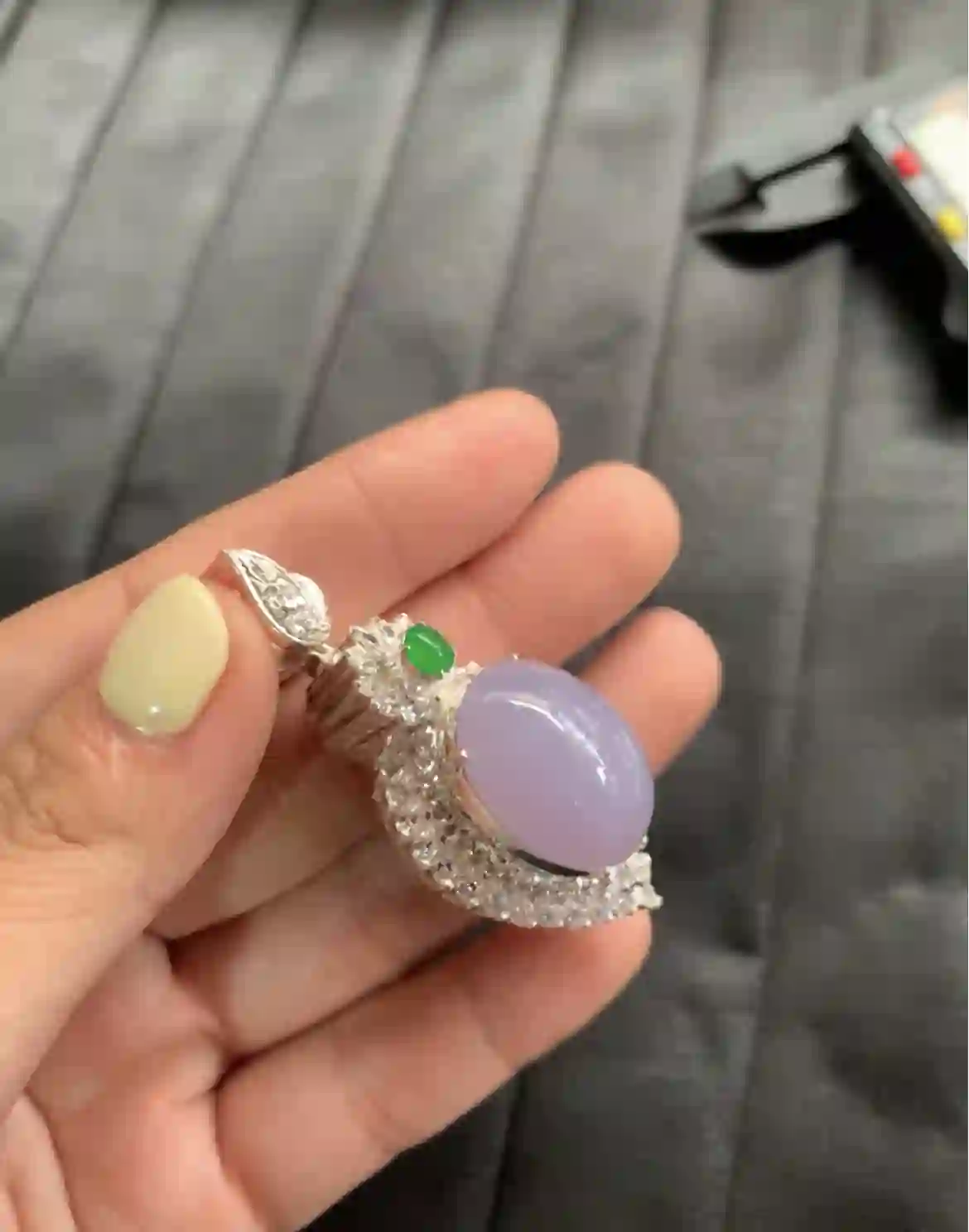  Natural Lavender Jadeite Pendant, view 2 | Myanmar Jadeite reference #2460007