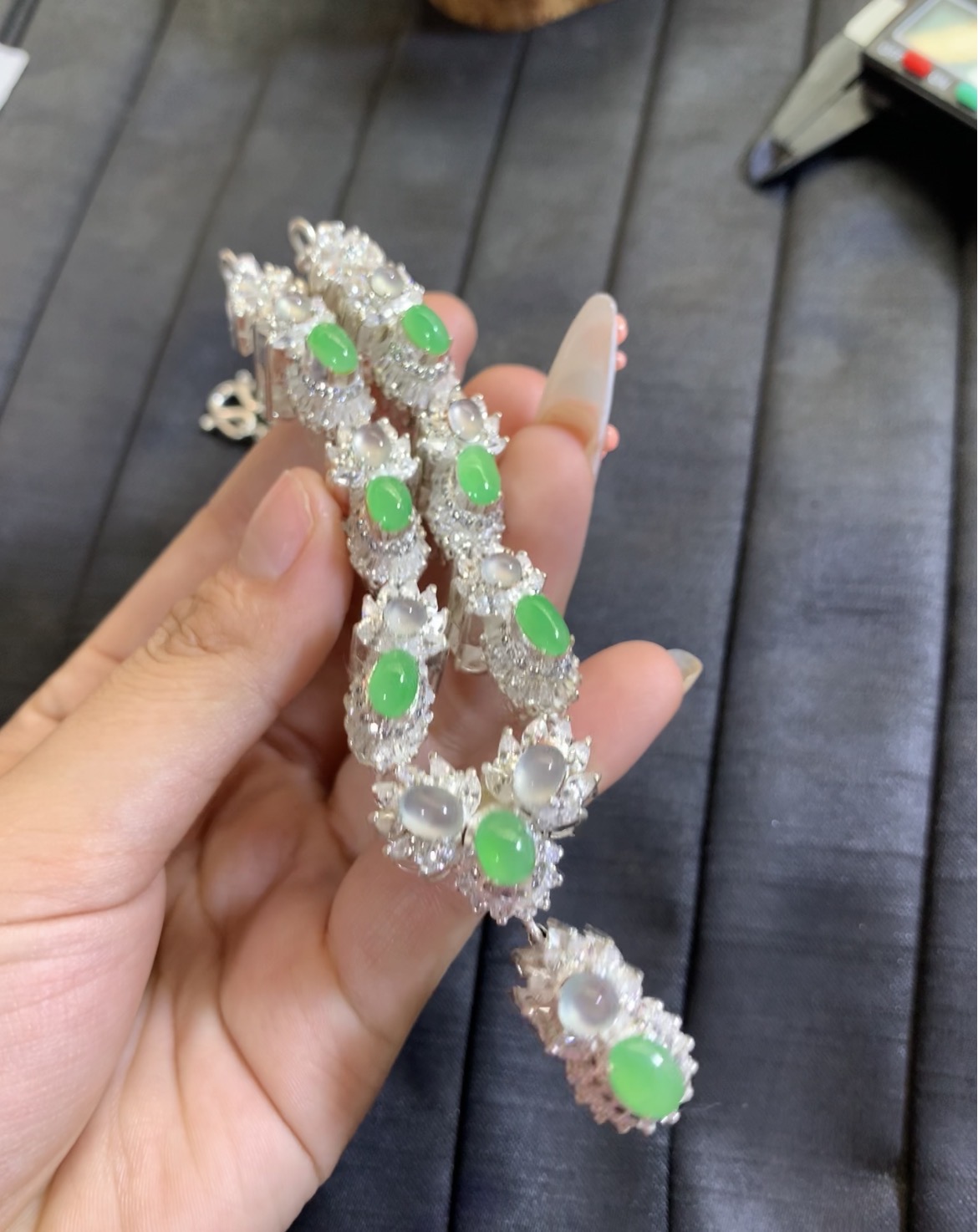 Two-Tone Natural Jade Bracelet - Burmese Jadeite Type A from Hpakant, Myanmar | Myanmar Jadeite