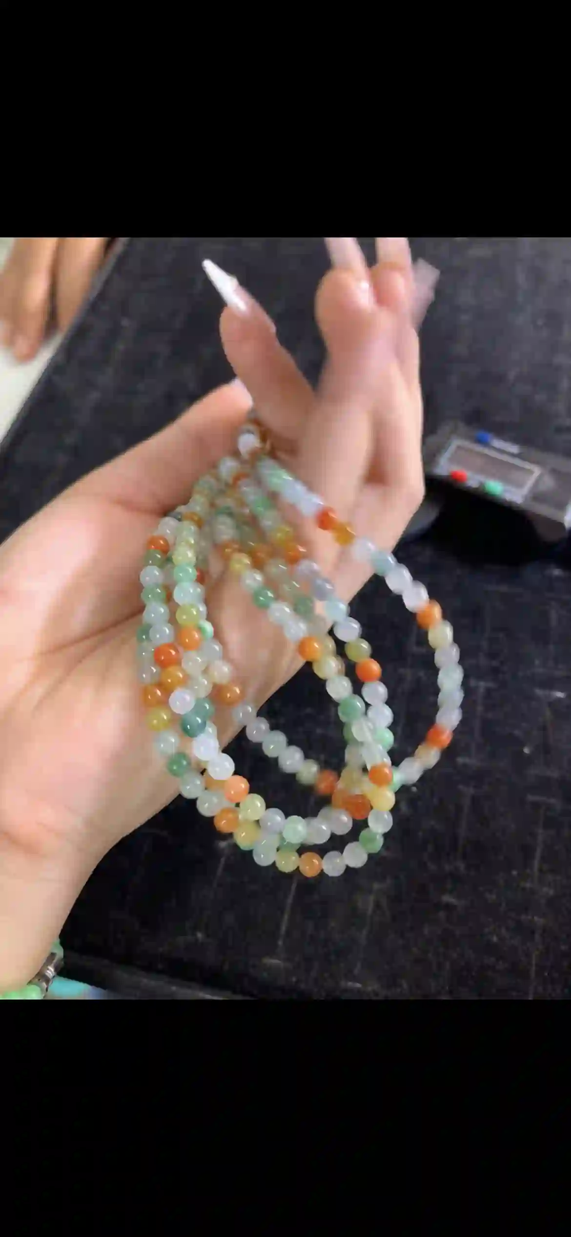 Multicolour Natural Jadeite Bead Necklace / Multi‑Wrap Strand | Myanmar Jadeite reference #26640001