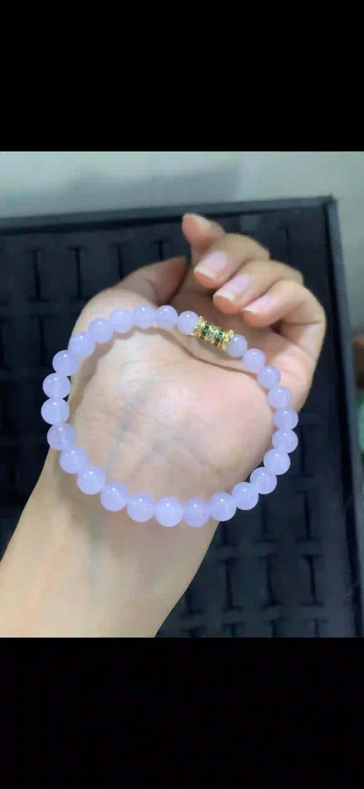 Soft Lavender Jadeite Bead Bracelet, view 2 | Myanmar Jadeite reference #17100001